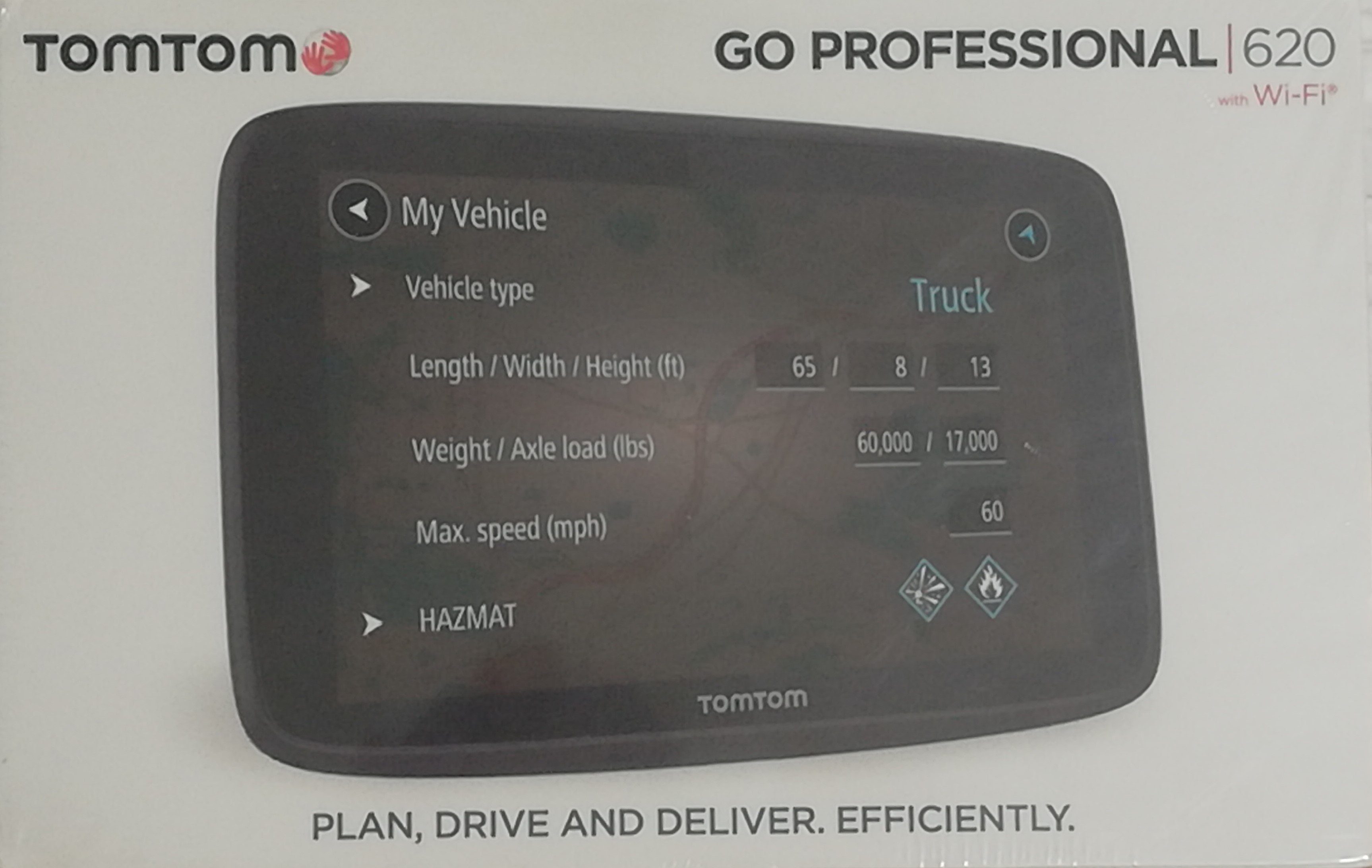 TomTom GO Professional 620 48 Wi-Fi, LKW-Navigationsgerät Updates, Fahrzeug-Optionen) (Europa Länder, Lifetime Bluetooth, Map