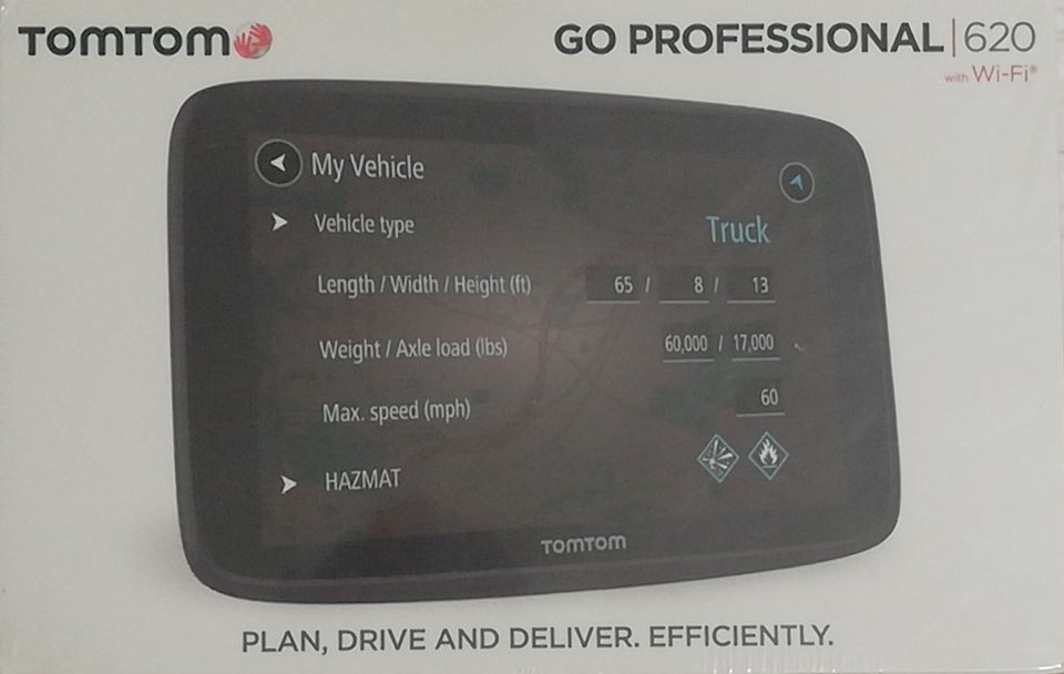 TomTom GO Professional 620 LKW-Navigationsgerät (Europa 48 Länder,  Bluetooth, Wi-Fi, Lifetime Map Updates, Fahrzeug-Optionen)