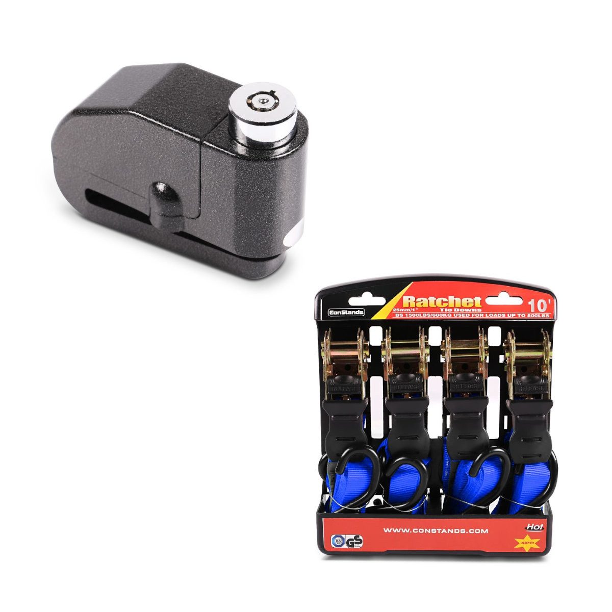 Motea Sitzbank Set Bremsscheibenschloss + Spanngurt S2