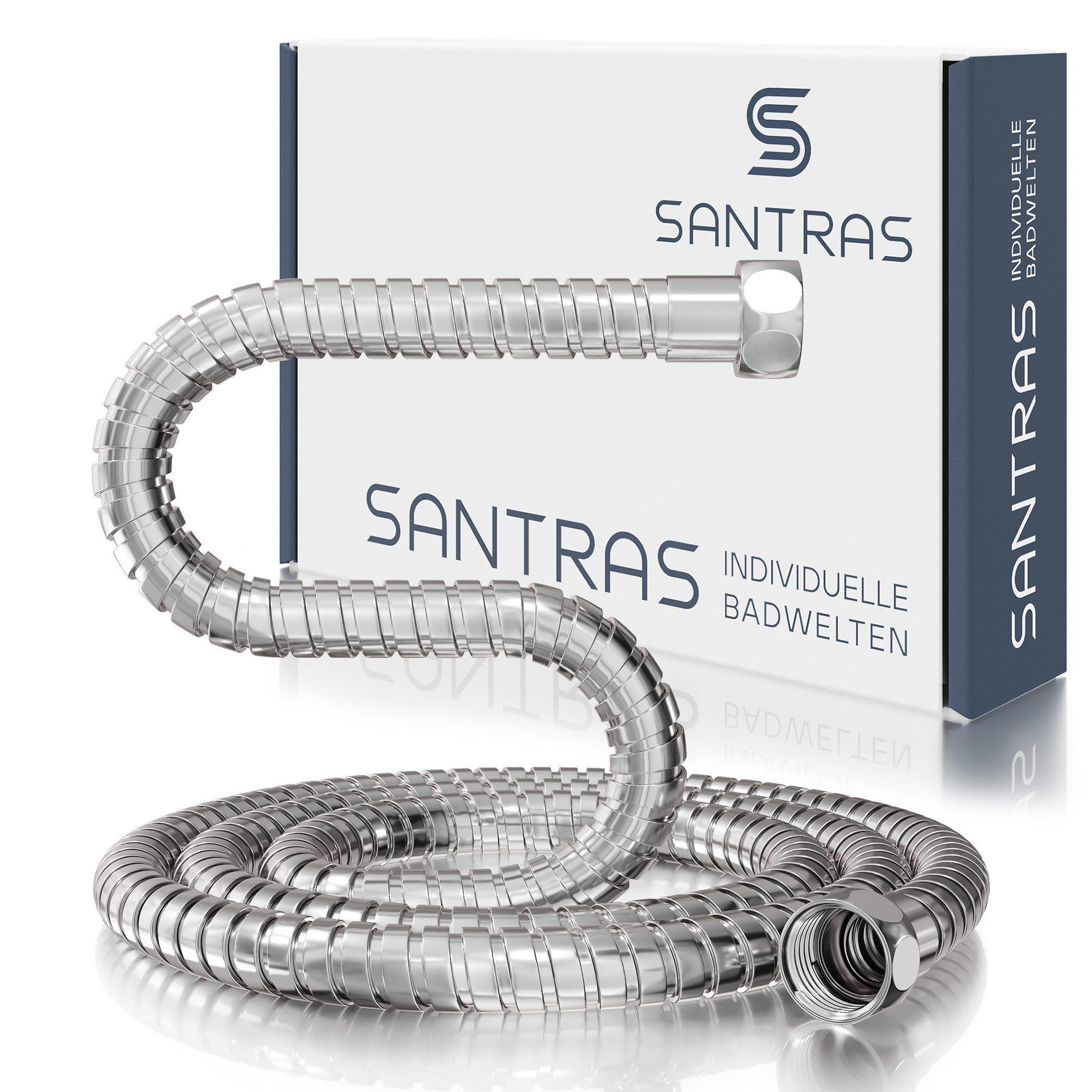 Santras Brauseschlauch Duschschlauch aus Metall 1/2" in Chrom (0,50 - 1,00 m)