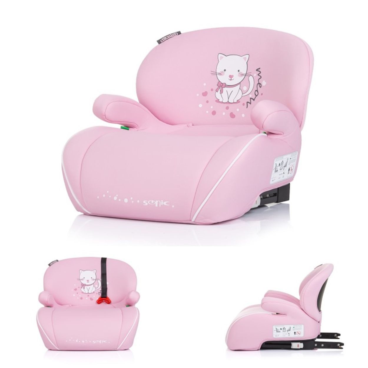 Chipolino Kindersitzerhöhung Sonic Isofix 125-150 cm, ab: 6, bis: 12, i-Size, Kindersitz, Armlehne, Sitzerhöhung der Gruppe 3 (22 - 36 kg)