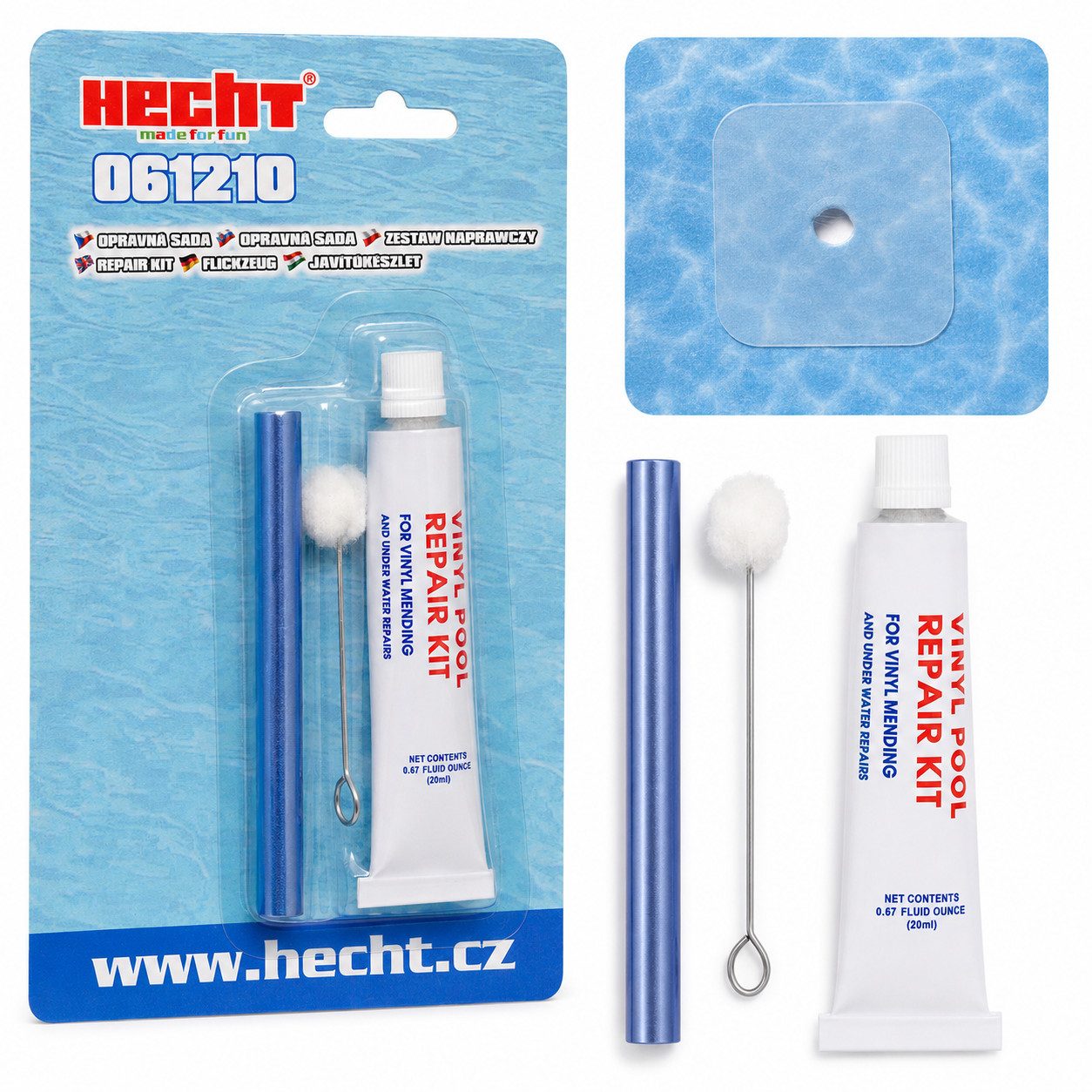 Hecht Reparatur-Set Pool Unterwasser Reparatur Set Vinyl Kleber, 3-St., wasserfester Klebstoff, ohne Wasser ablassen