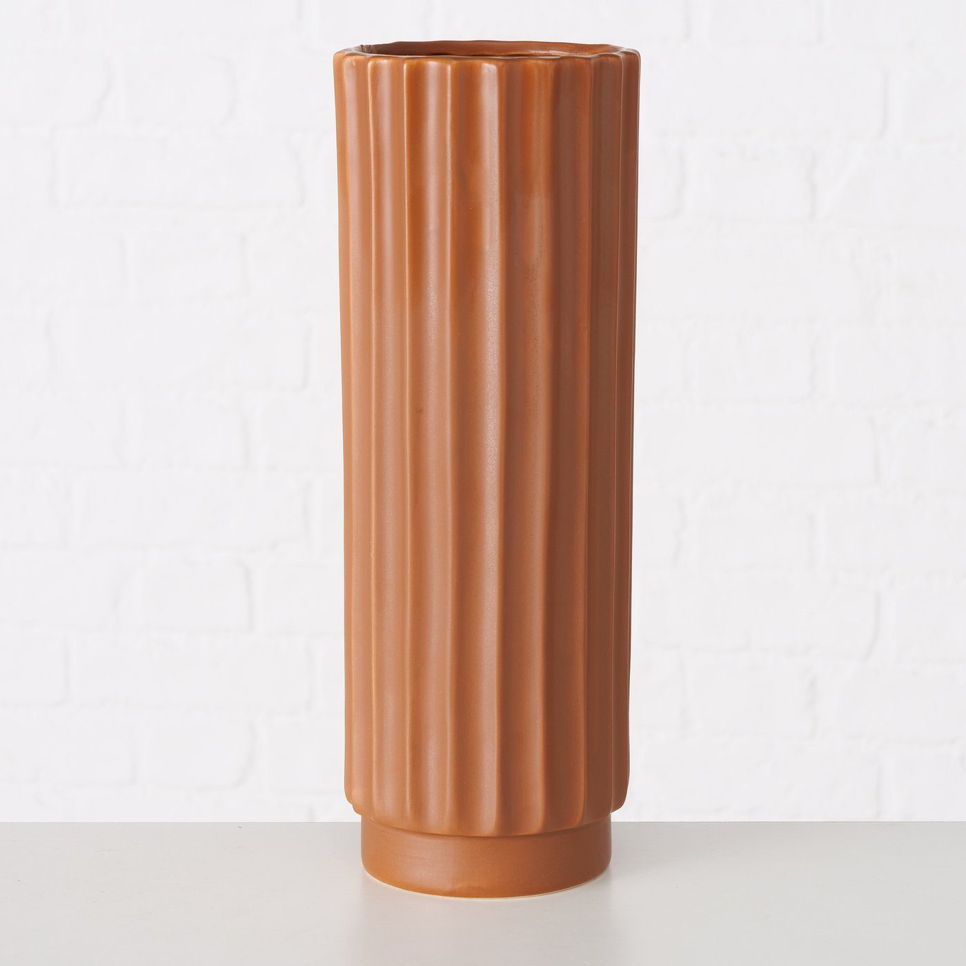 Set Vase aus Keramik 2er (Steingut) " Dekovase "Vianello braun/schwarz, BOLTZE