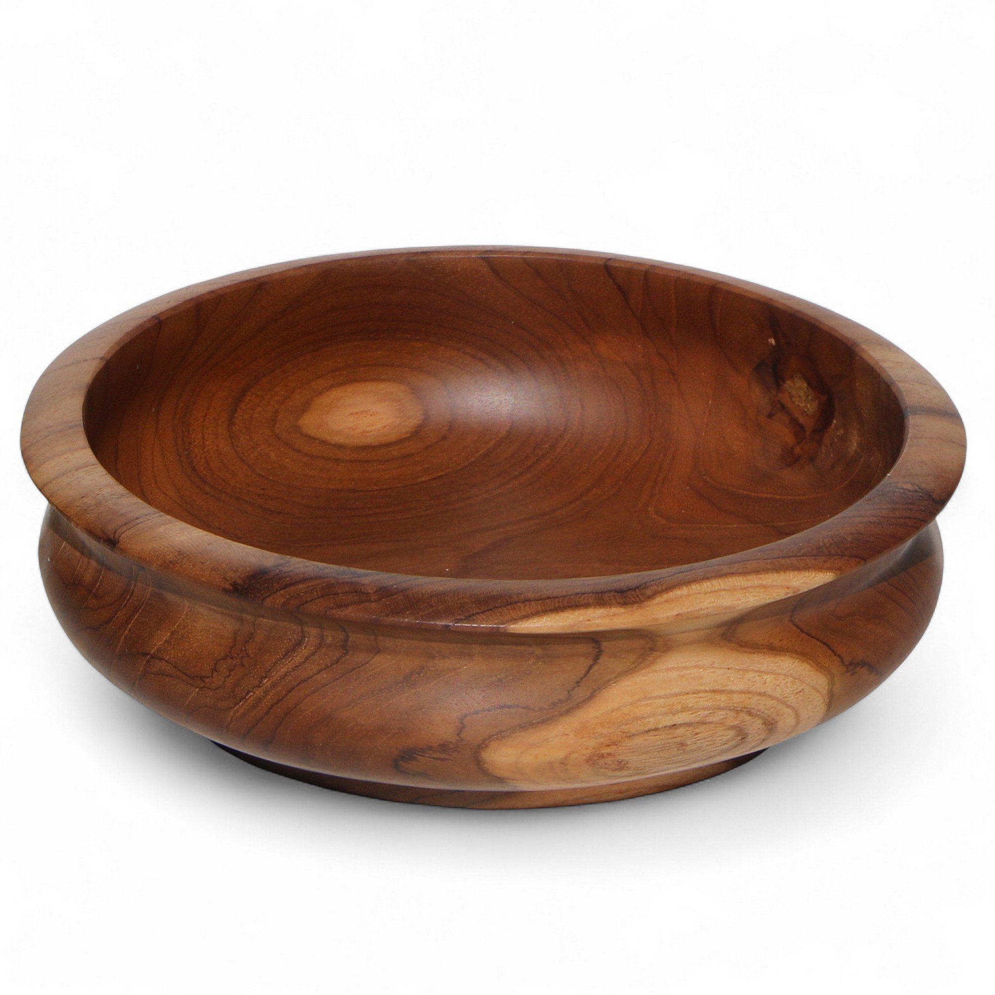 Wogeka Dekoschale 20 cm Teakholz Holz Obst Konfekt Snack Knabber Schale