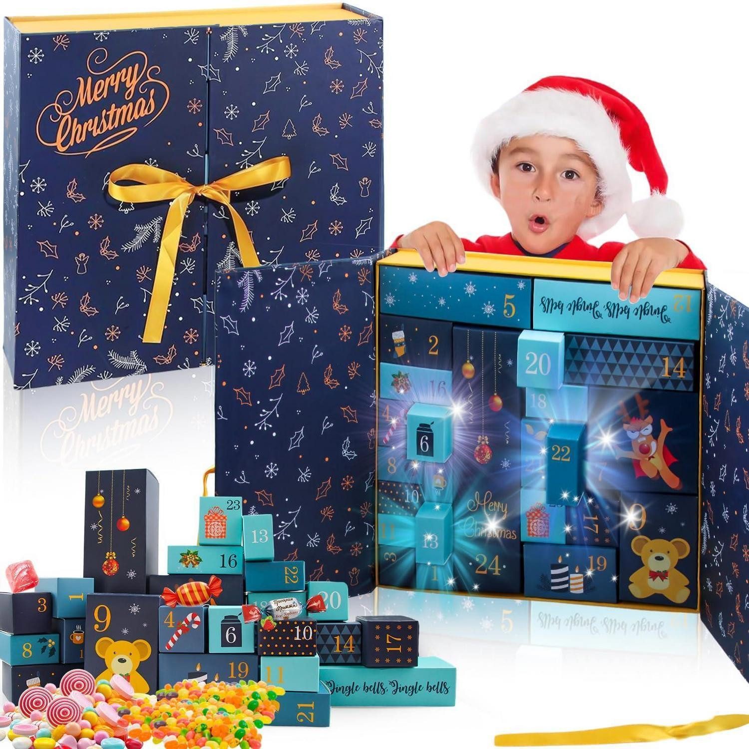 LuxusKollektion befüllbarer Adventskalender Adventskalender zum Selbstbefüllen 24Stk Bunt