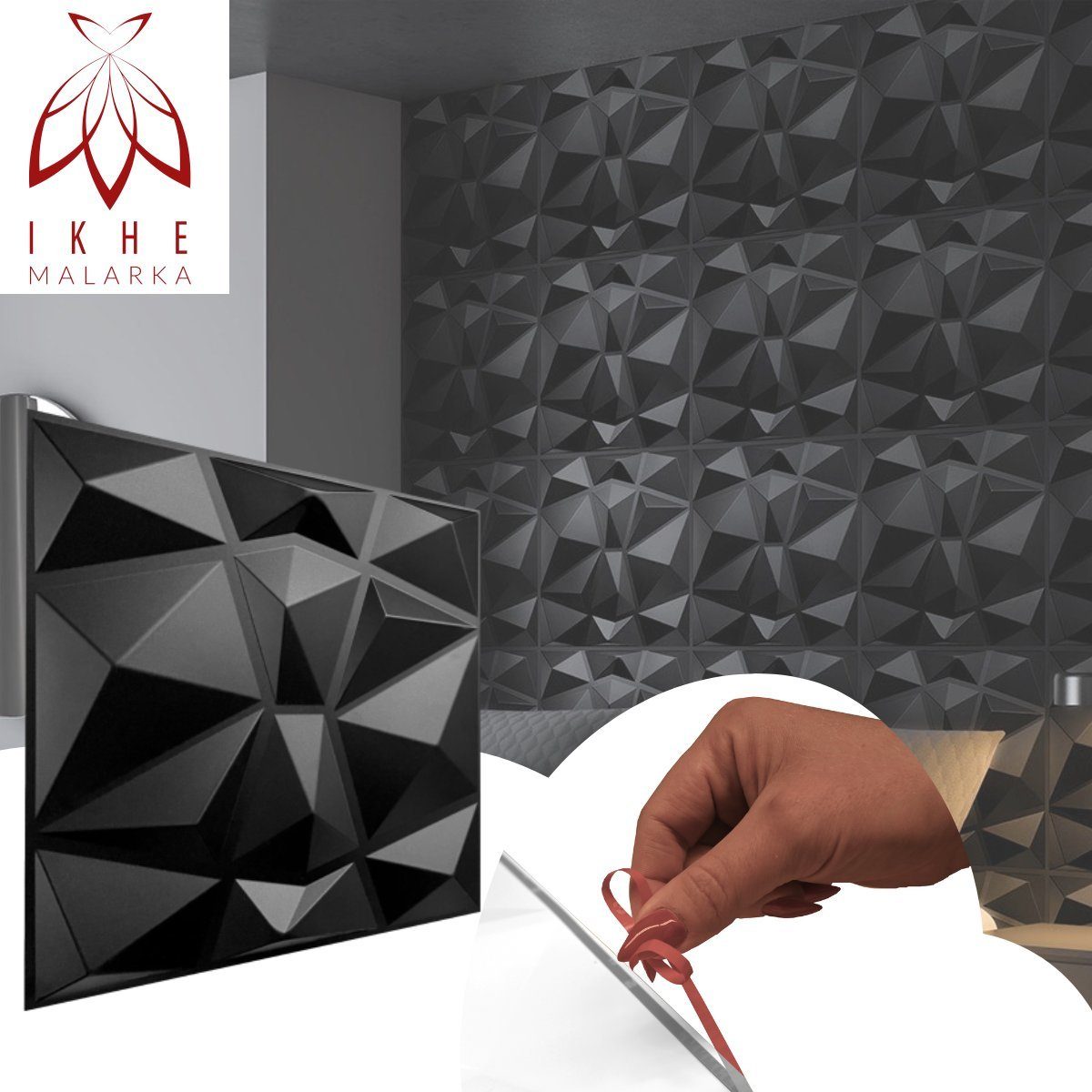 IKHEMalarka 3D Wandpaneel Selbstklebend 3D Paneele, günstig online kaufen