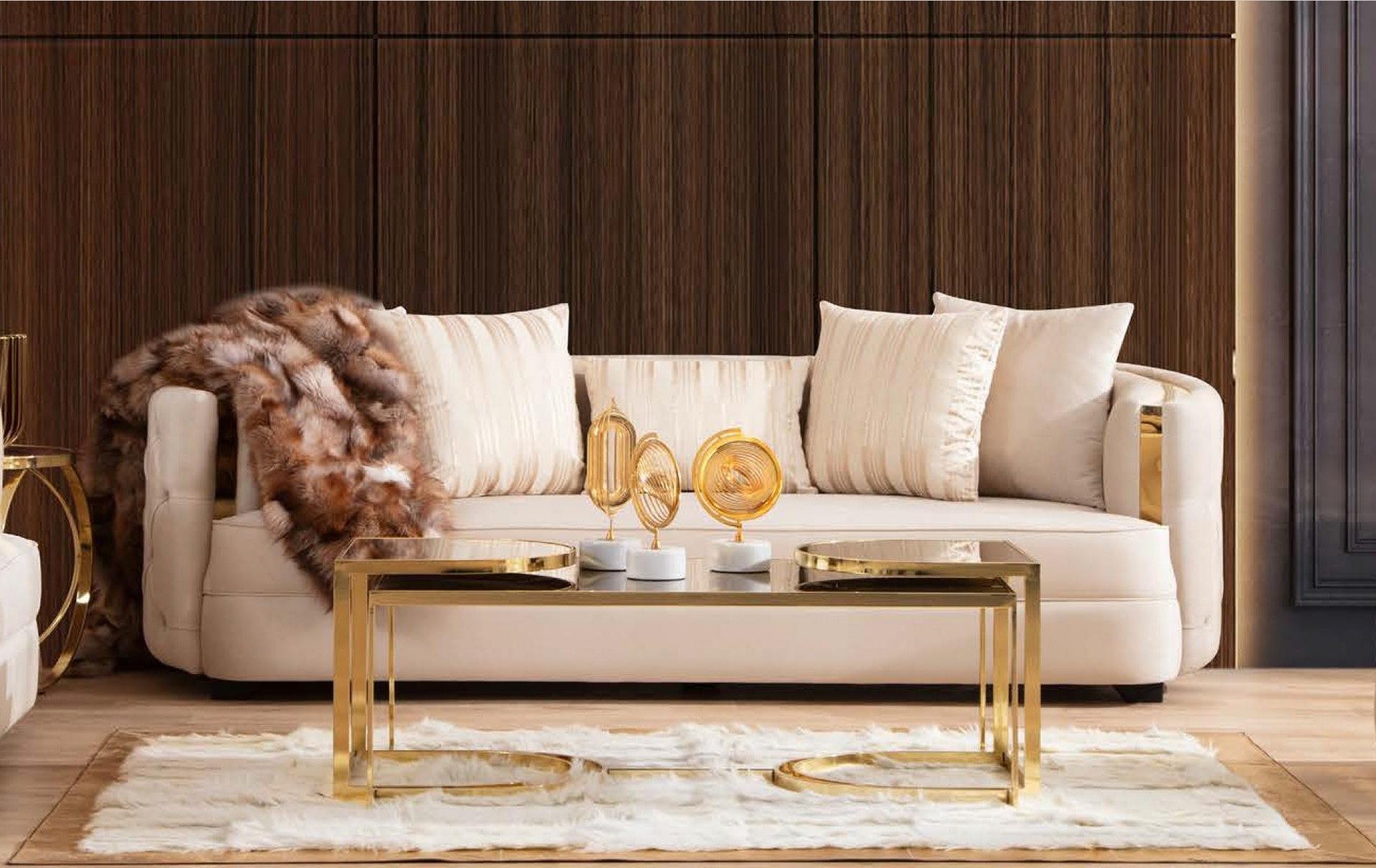 Xlmoebel 3-Sitzer Luxuriöses Stoffsofa im modernen Design für Ihr Wohnzimmer, 1 Teile, Made in Europa