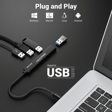 deleyCON deleyCON USB HUB 4 Port 4x USB A 1xUSB3.0 & 3xUSB2.0 mit USB C USB-Adapter