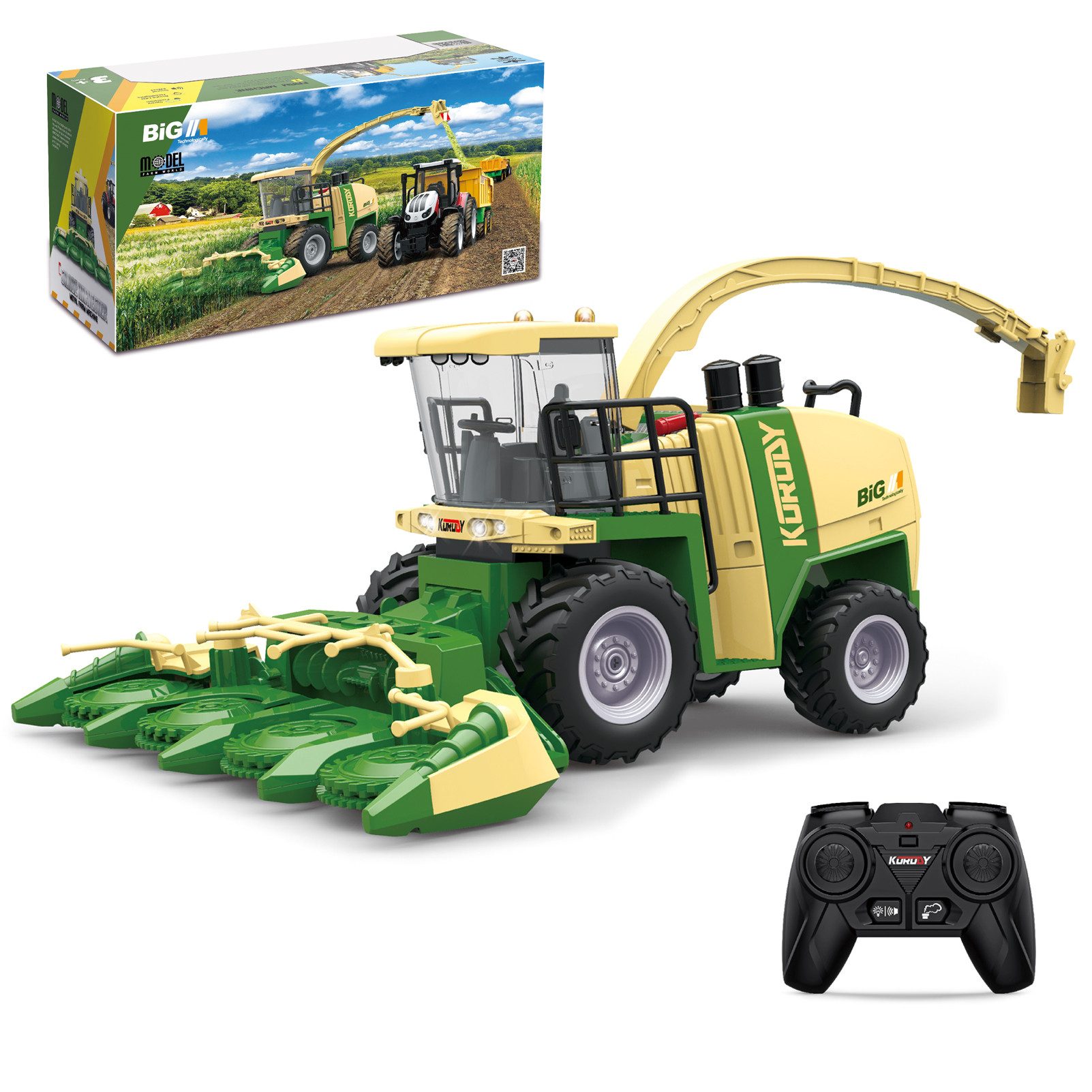 RC-Traktor Ferngesteuerter Mähdrescher, Traktor Kinder Spielzeug ab 3 4 5 6 Jahre