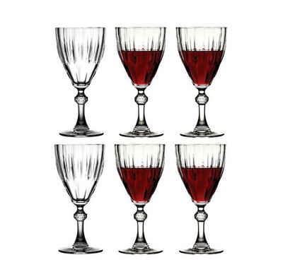 Pasabahce Weinglas 44777 Diamant Wein/Wasser Wasserglas 300ml Kelchen Set von 6 Стекло Стекло-Set Trinkglas transparent