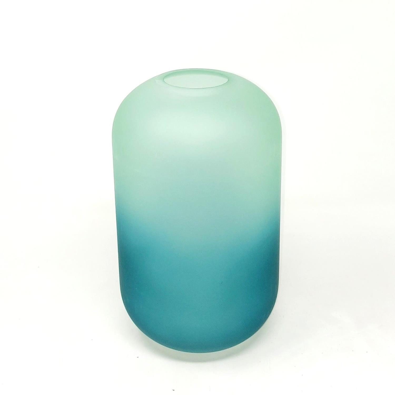 Hakbijl Glass Dekovase Garden Folk, Höhe: 1,4cm, Farbe: Blau, Motiv: Farbverlauf