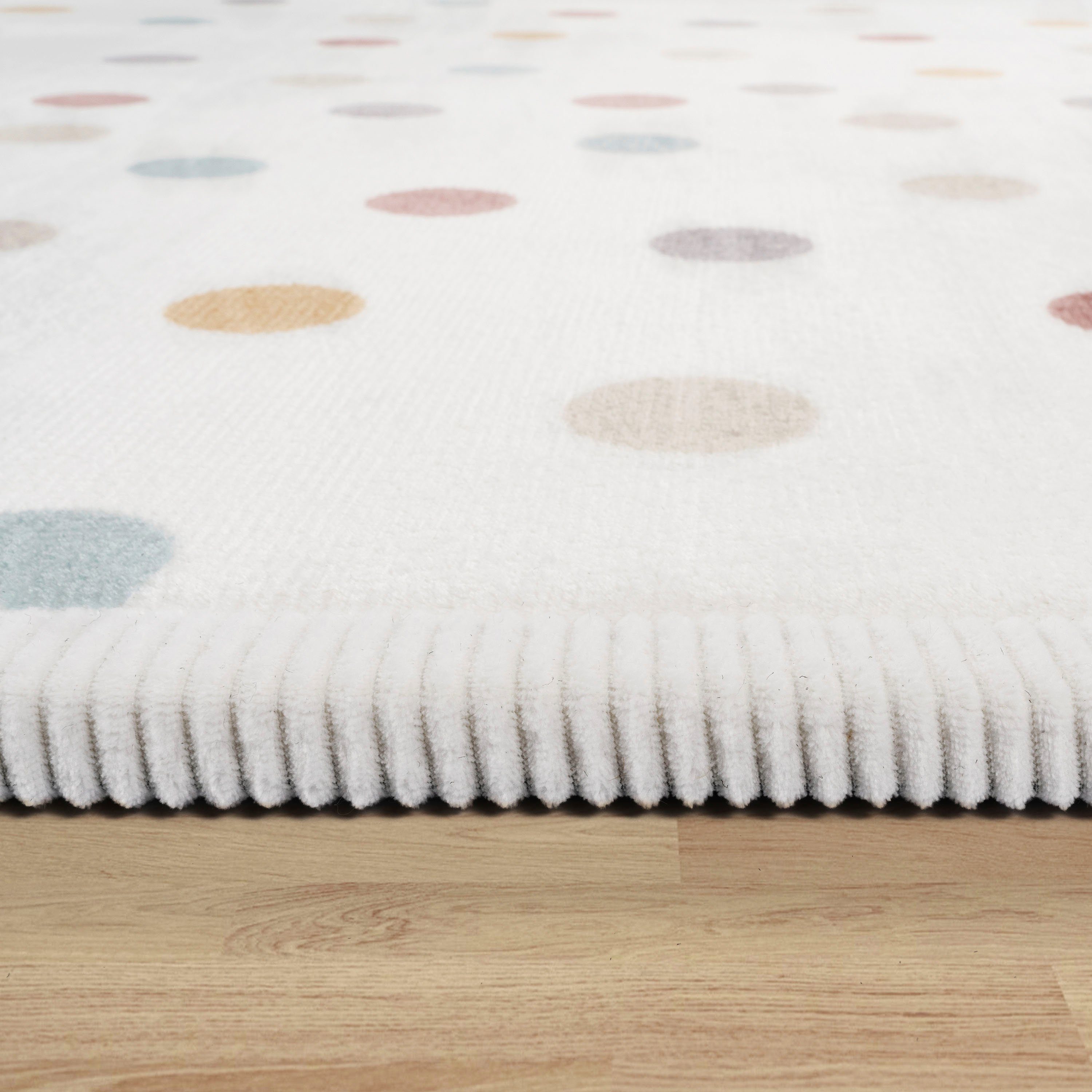 Paco Home Kinderteppich Emilia 351, rechteckig, Höhe: 24 mm, Kurzflor, gepunktet, sehr weicher Flor