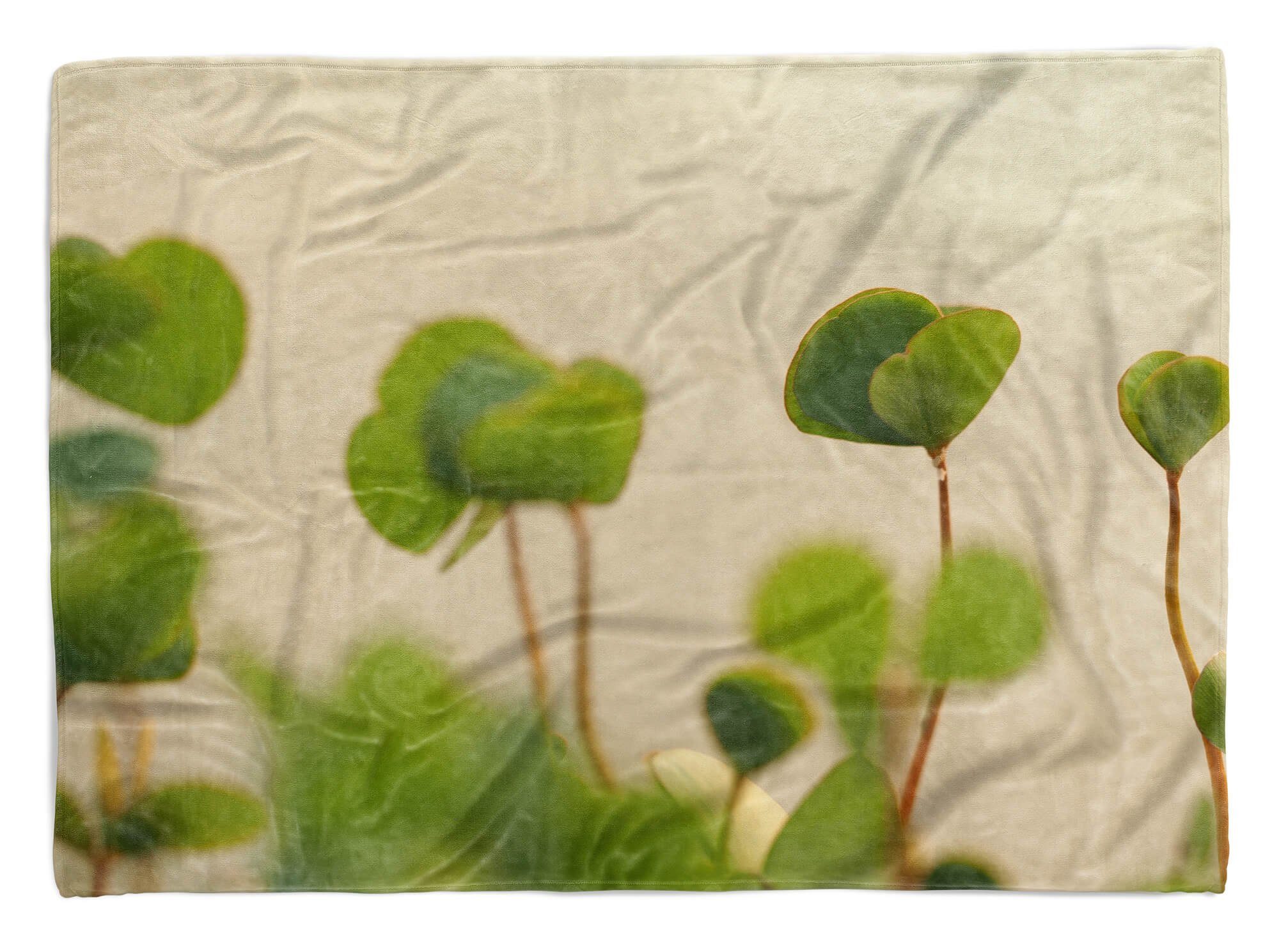 Sinus Art Handtücher Handtuch Strandhandtuch Saunatuch Kuscheldecke mit Fotomotiv Kleeblätter Grüne, Baumwolle-Polyester-Mix (1-St), Handtuch