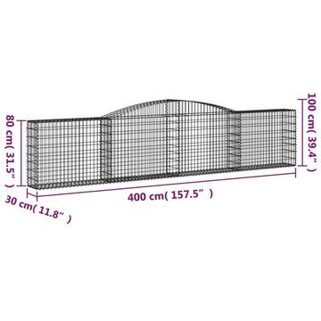 vidaXL Blumentopf Gabionen mit Hochbogen 5 Stk. 400x30x80/100cm Verzinktes Eisen (5 St)