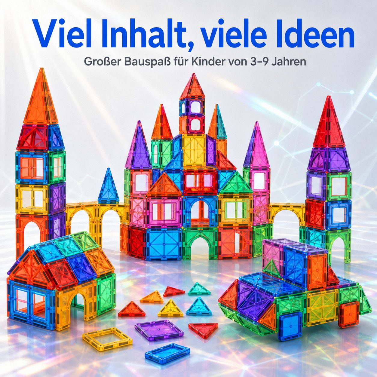 Fyrove Magnetbausteine, Magnetspielzeug, Magnetische Fliesen, Magnetfliesen Magnetspielbausteine, (Spar-Set, 1 St., Spielzeug für Kleinkinder, Spielzeug für Vorschulkinder), Geburtstagsgeschenk Kinder, Weihnachtsgeschenk Kinder von Fyrove