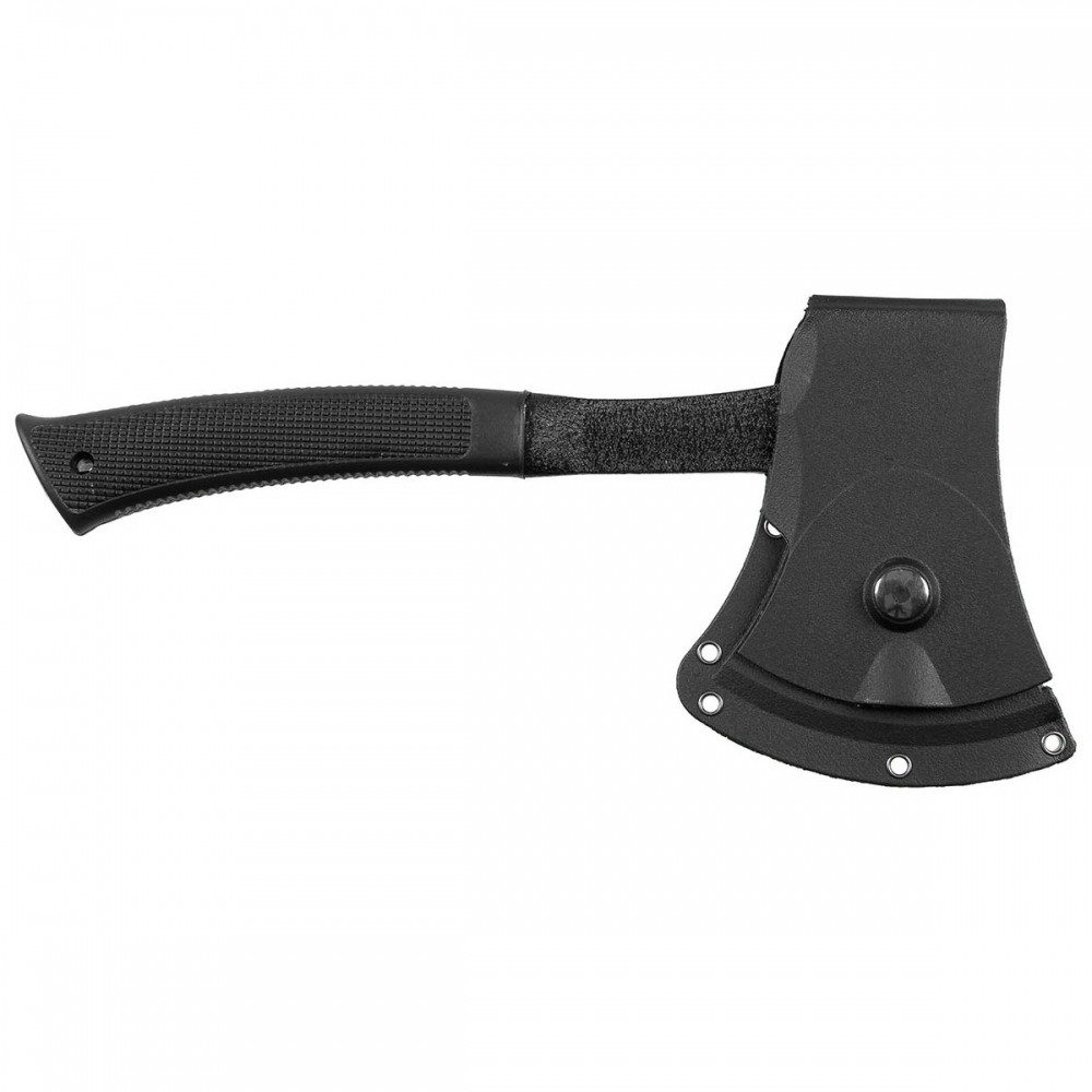 MFH Beil Beil aus Guss-Stahl, mit Gummigriff, ca. 29 cm, 690 g, Transportscheide mit Druckknopf
