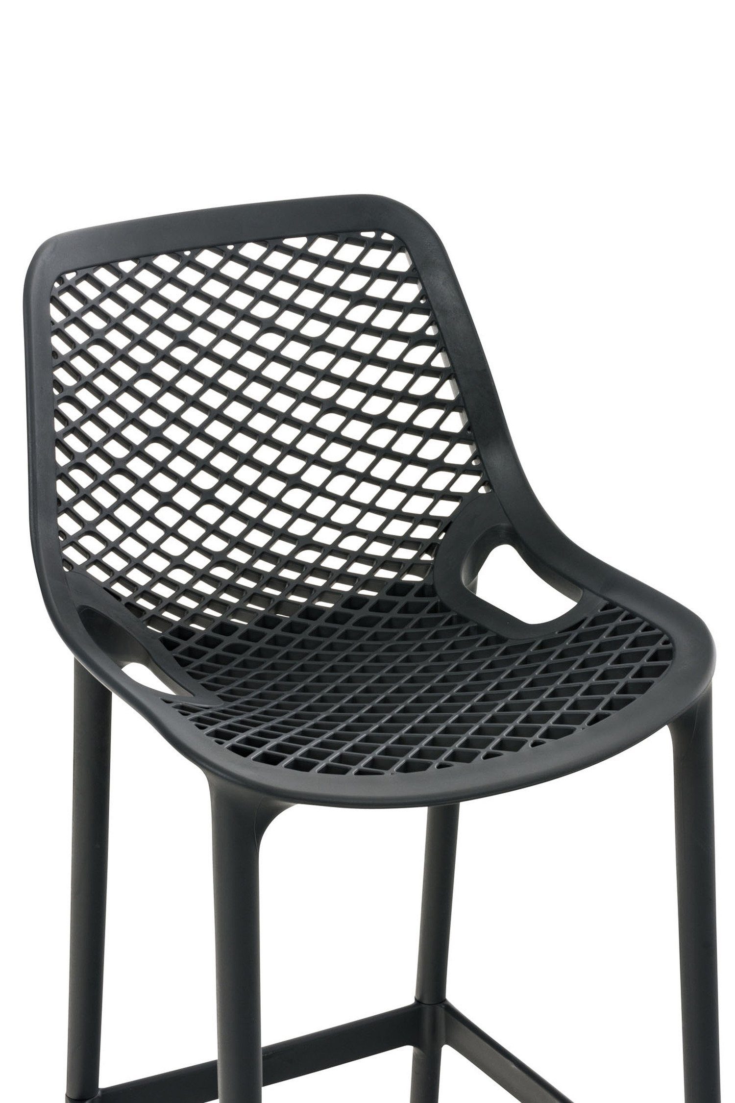 Barhocker - Theke Sitzfläche: angenehmer Kunststoff für Fußstütze TPFLiving Hocker Kunststoff & Küche), (mit Air Dunkelgrau - Gestell