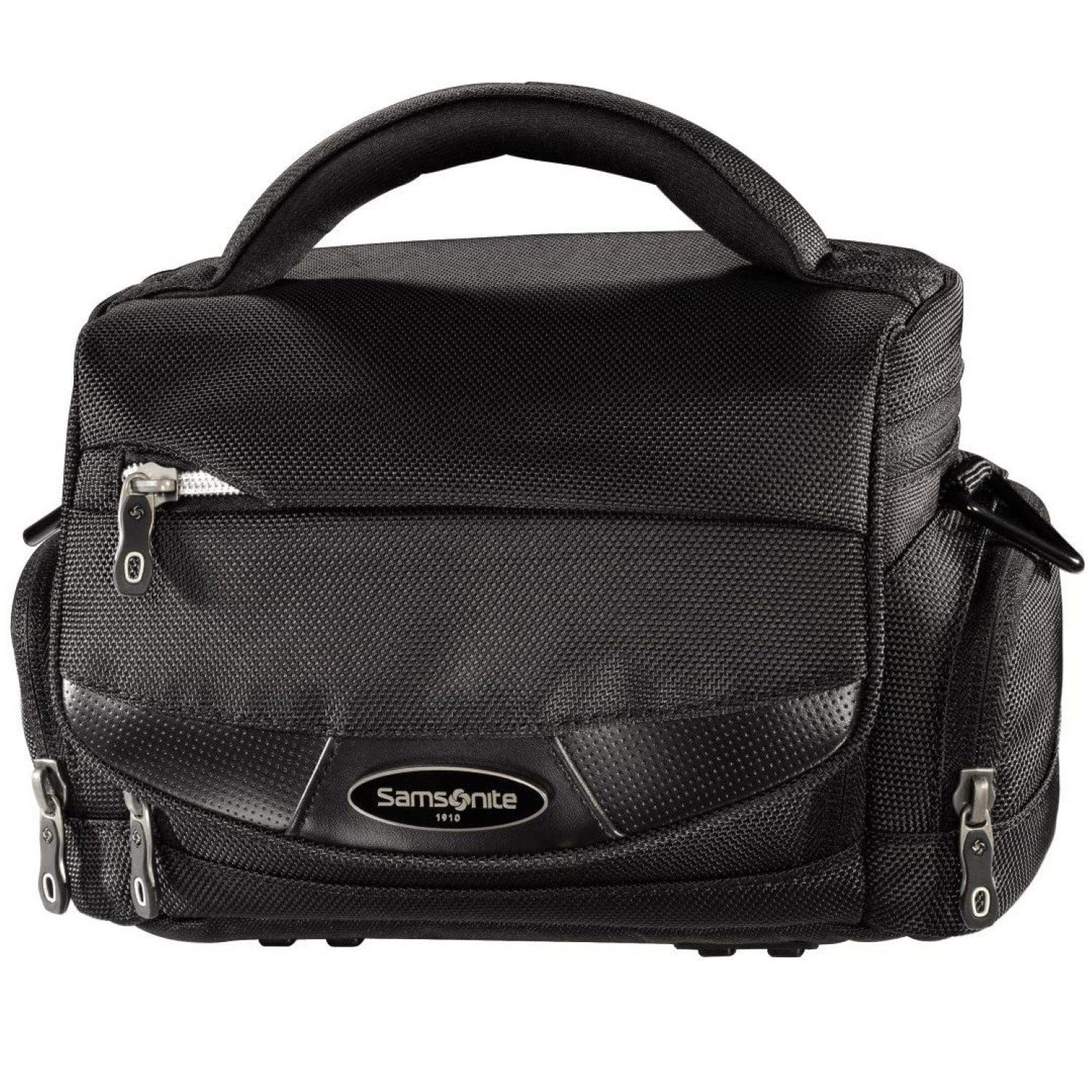 Samsonite Kameratasche Kamera-Tasche Trekking DLX110 Schwarz, Inneneinteilung, Schultergurt, Tragegriff, Seitentaschen, passend für DSLR SLR Systemkamera Camcorder