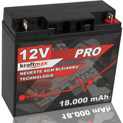 kraftmax Industrial Pro Bleiakku [ 12V / 18Ah ] AGM Hochleistungs- Blei Akku Bleiakkus (1 St)