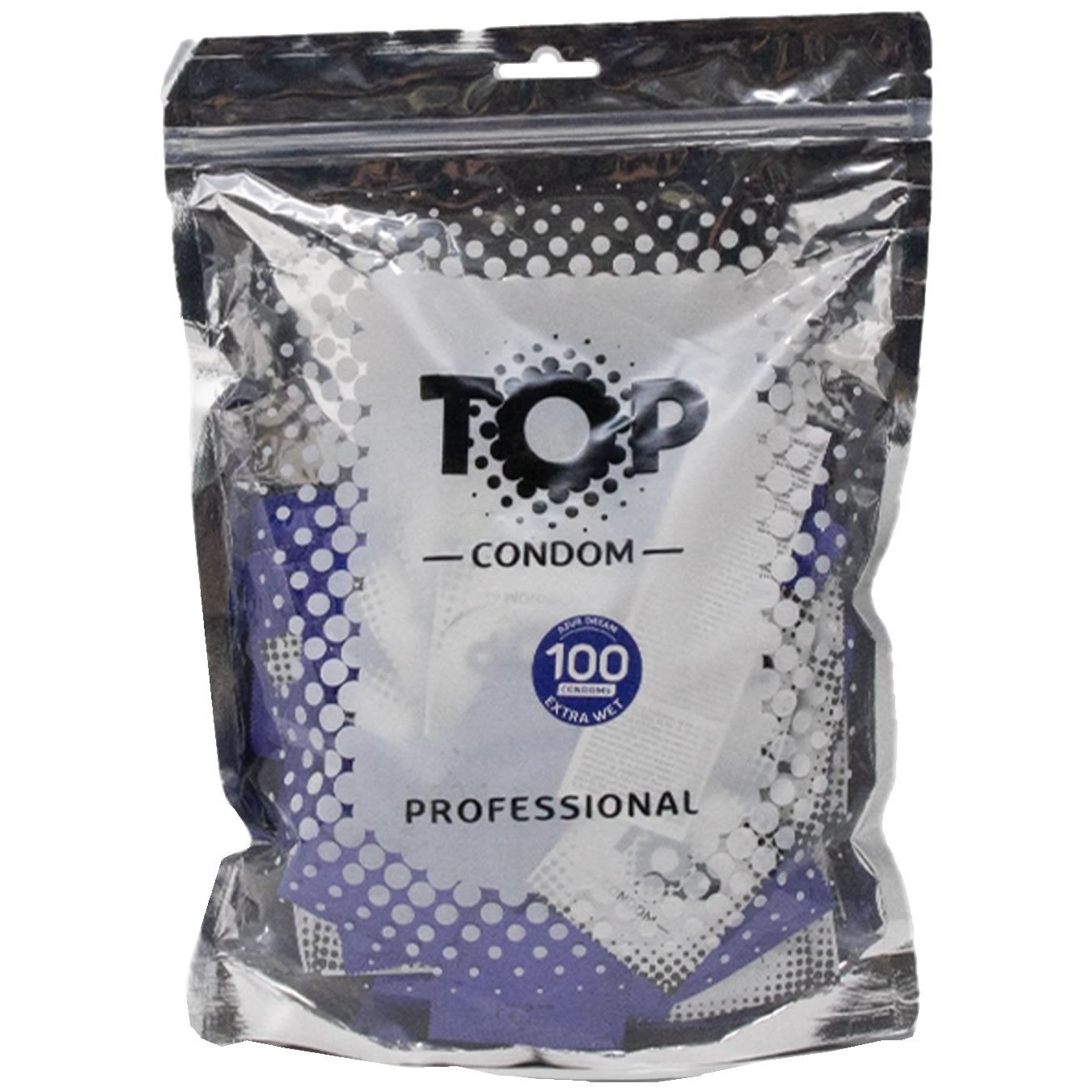 TOP Condoms Kondome Azur Dream (Extra Wet) Beutel mit, 100 St., Kondome mit viel Gleitgel, extrafeuchte Kondome für spontane Intimität