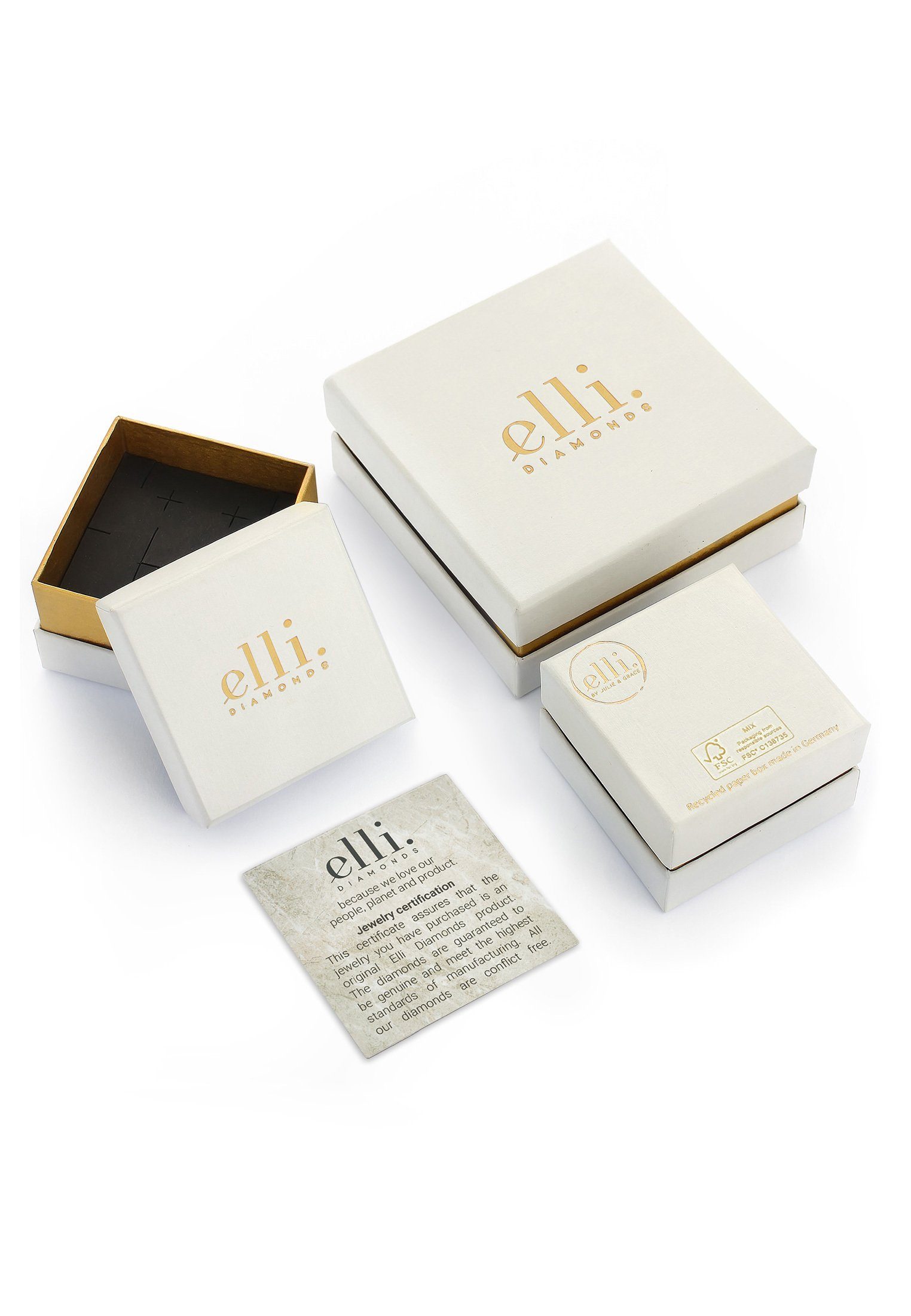 Elli DIAMONDS Paar Ohrstecker Ohrstecker Diamant Brillantschliff (0.06 ct) 925 Silber
