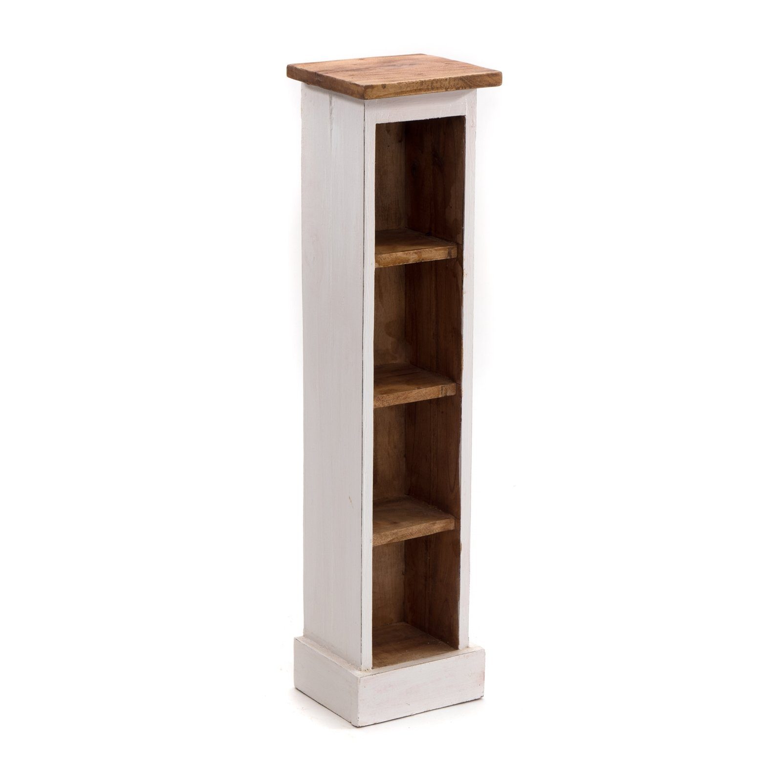 DESIGN DELIGHTS CD-Regal HOLZ CD REGAL "CD TOWER", 76cm(H), Holzregal, CD Rack mit 4 Fächern 06 weiß-landhaus