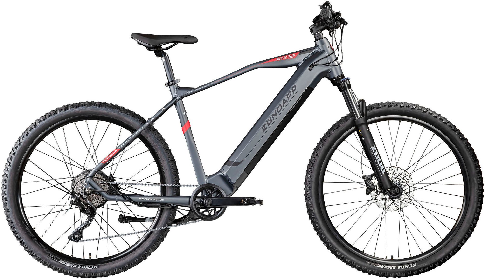 Zündapp E-Bike Mountainbike Z808, 10 Gang, Kettenschaltung, Heckmotor, 550 Wh, Pedelec, Elektrofahrrad für Damen u. Herren, MTB