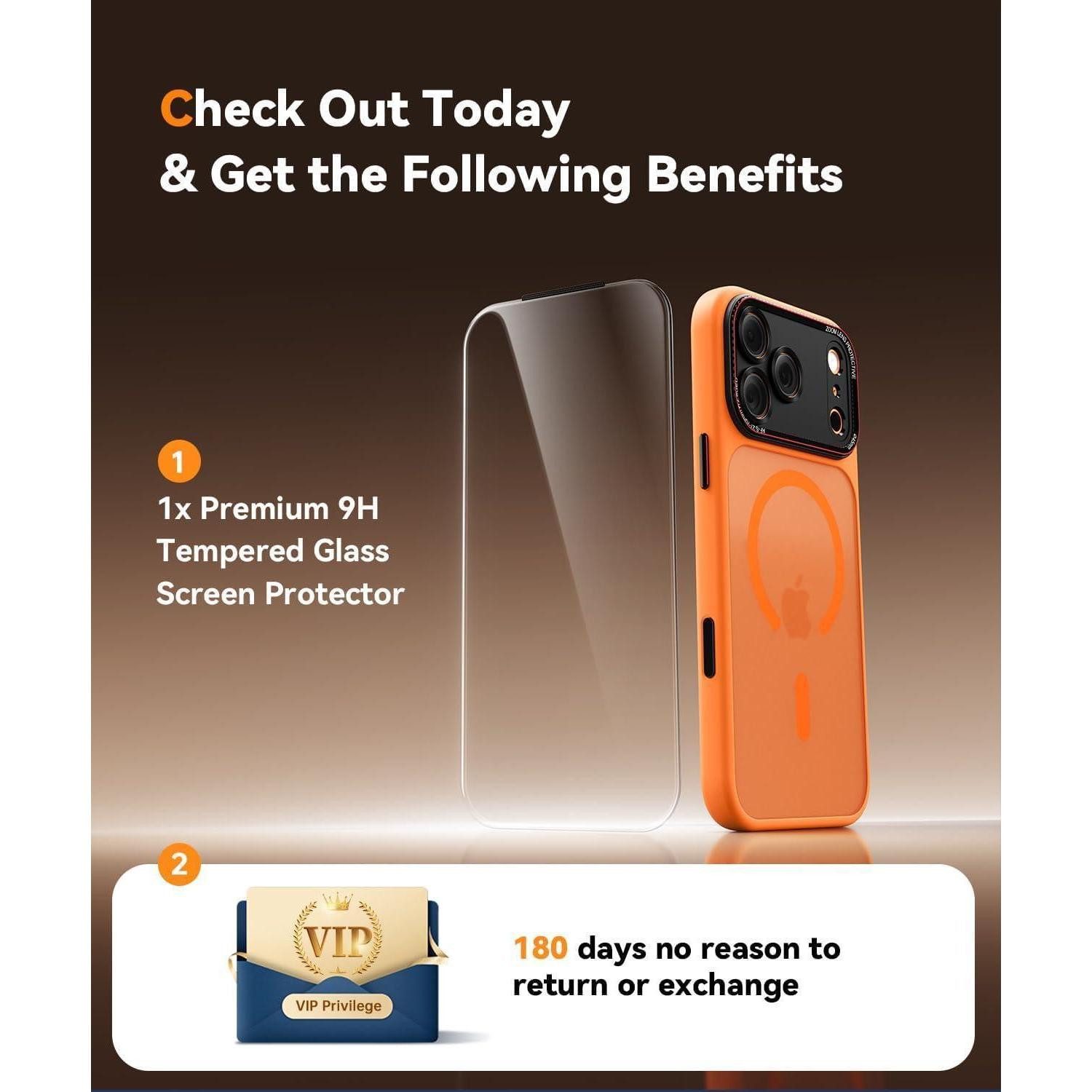 LuxusKollektion Smartphone-Hülle Handyhülle iPhone 17 Pro Magsafe Kameraschutz iPhone 17 Pro Orange – Bild 4 von 5