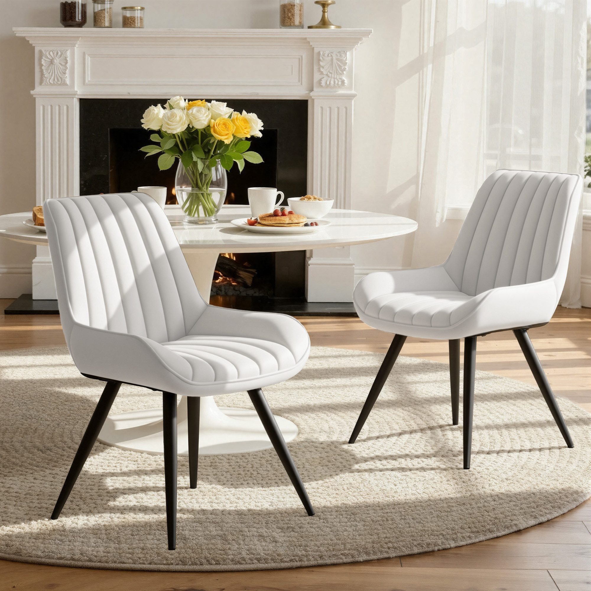 HawthyHome Esszimmerstuhl Stuhlset – Polsterstühle, Moderner Küchenstuhl (2 St), mit Ergonomischer Rückenlehne und Metallbeinen