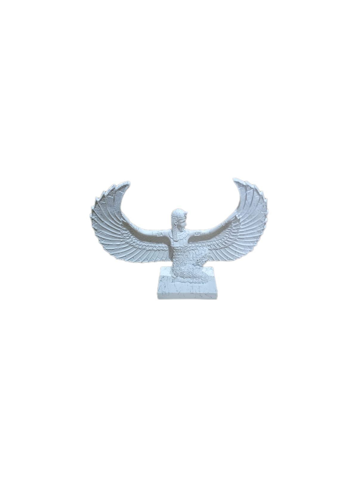 moebel17 Dekofigur Flügel Dekofigur Frau mit Weiß Skulptur aus Marmoroptik, Polyresin