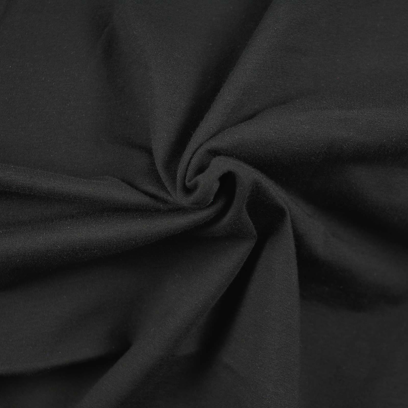 maDDma Stoff 0,5m Meterware Jersey Stoff Uni für Freizeitkleidung ca. 148cm breit, schwarz