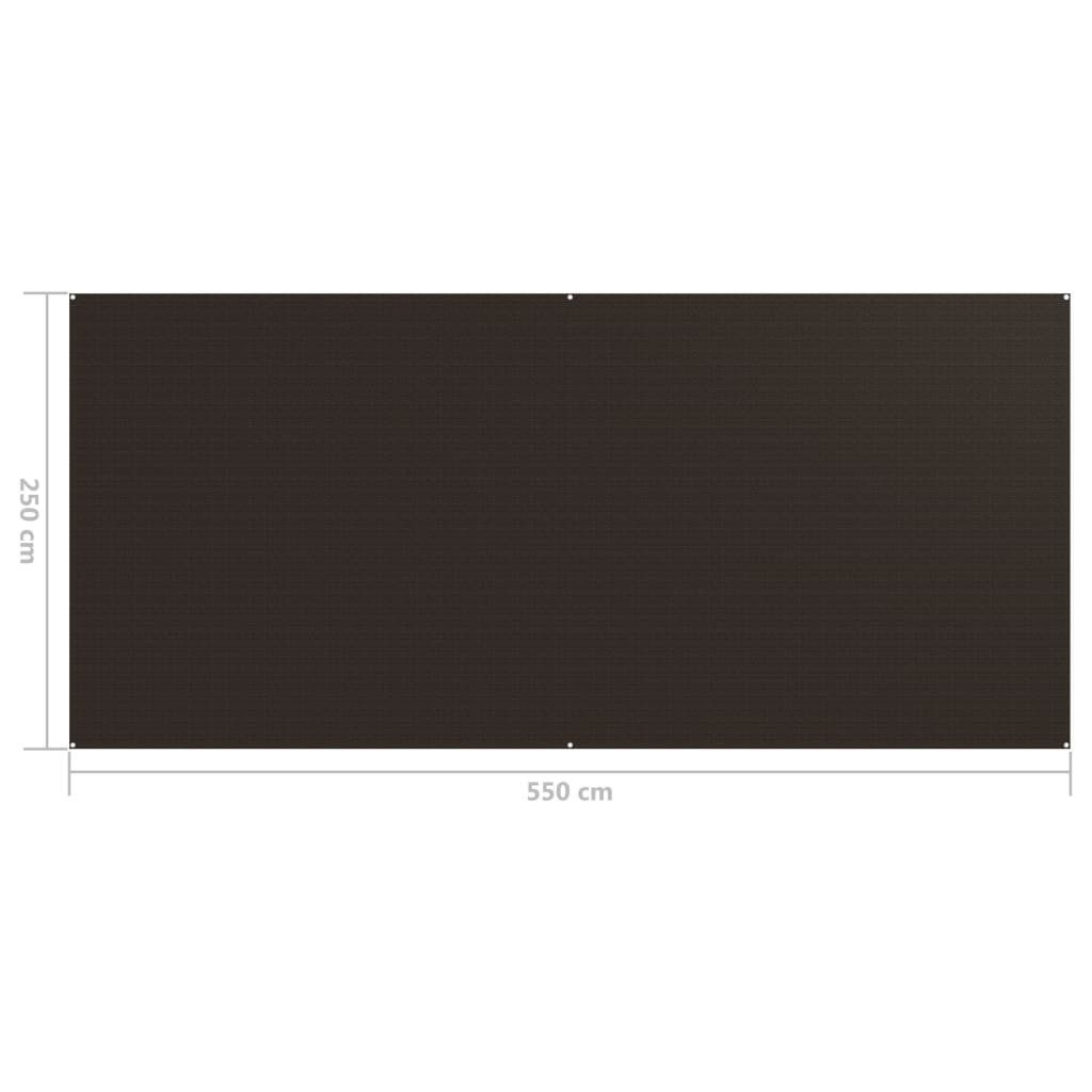 vidaXL Zeltteppiche 250 x 550 cm Zeltteppich 250x550 cm Braun Wohnwagen Teppich Vorzelt Un, Höhe: 550 mm