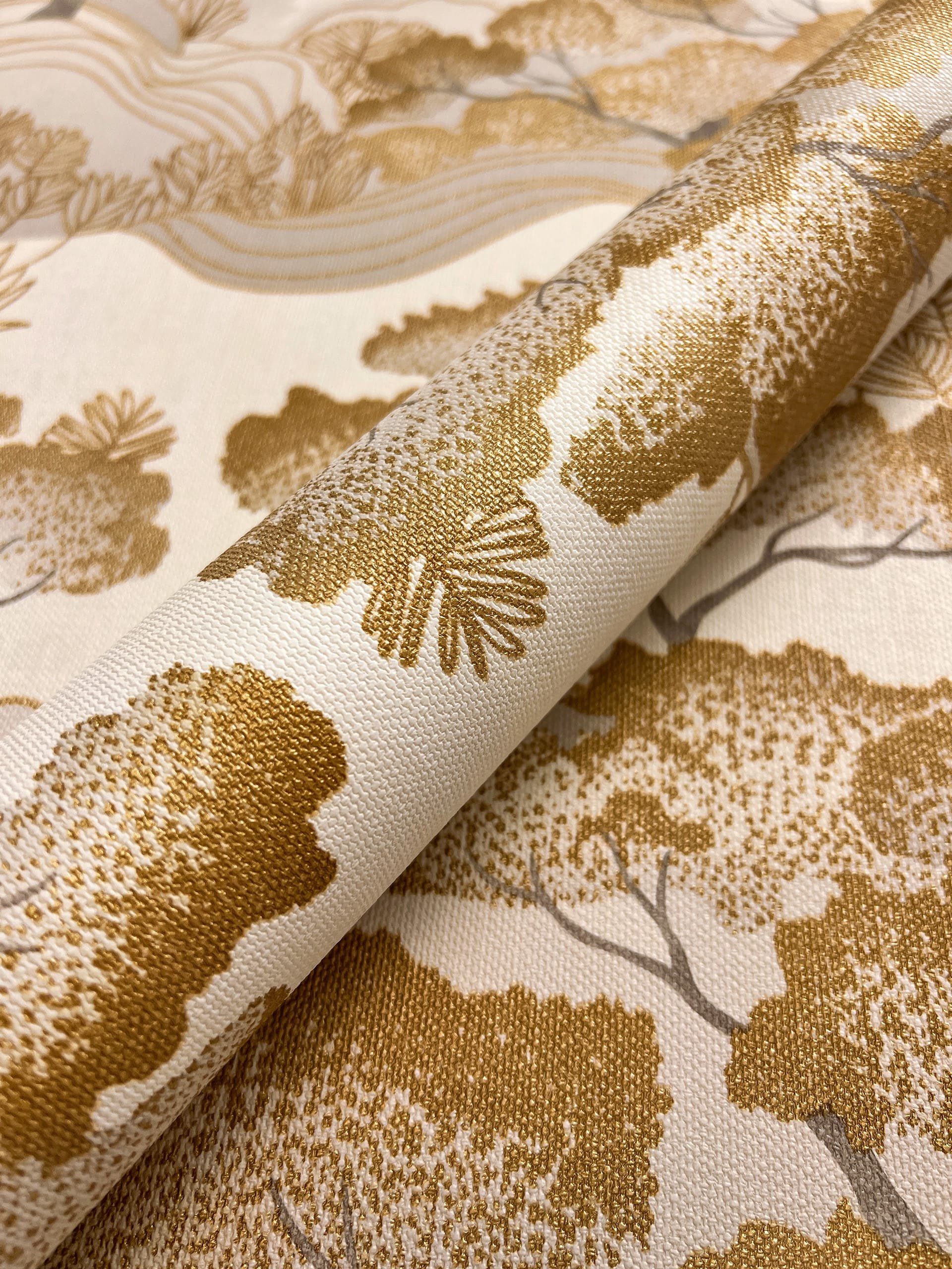 Newroom Vliestapete, Gold Tapete Modern Bäume günstig online kaufen