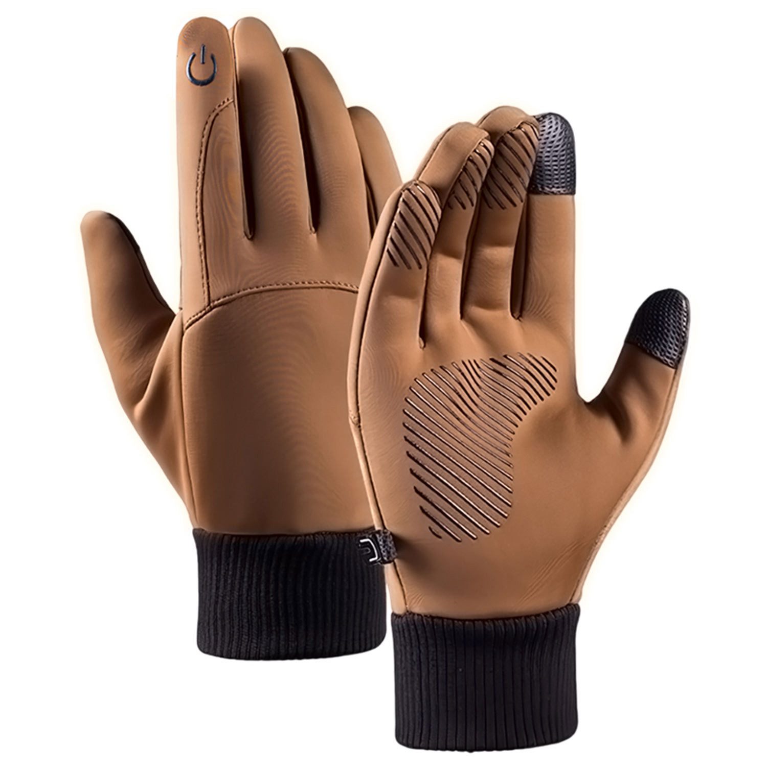 Refttenw Fleecehandschuhe Herren Damen Winterhandschuhe Motorrad Fahrrad Handschuhe Winddichte Touchscreen Anti-Rutsch