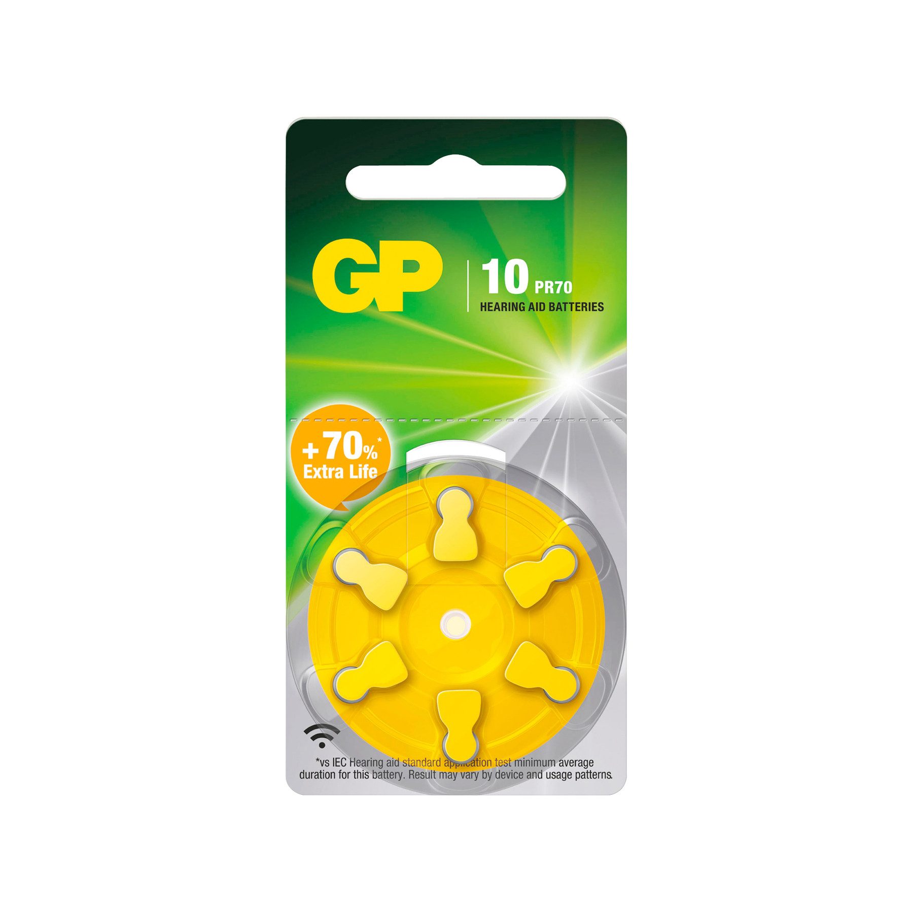 Gp GP ZA 10 Hörgeräte Batterie, PR 70, 6-Stück Knopfzelle