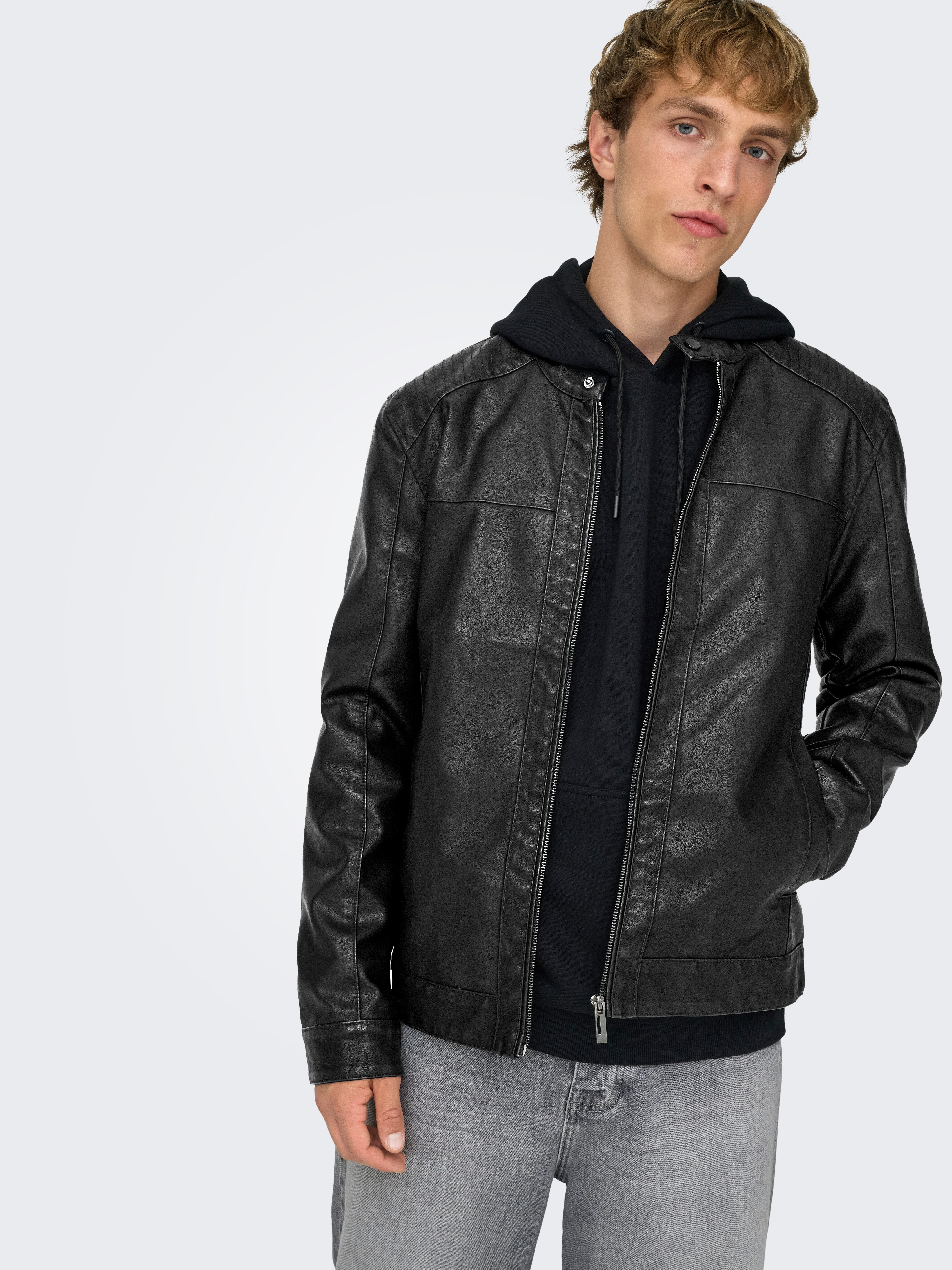 ONLY & SONS Bikerjacke MIKE PU RACER JACKET