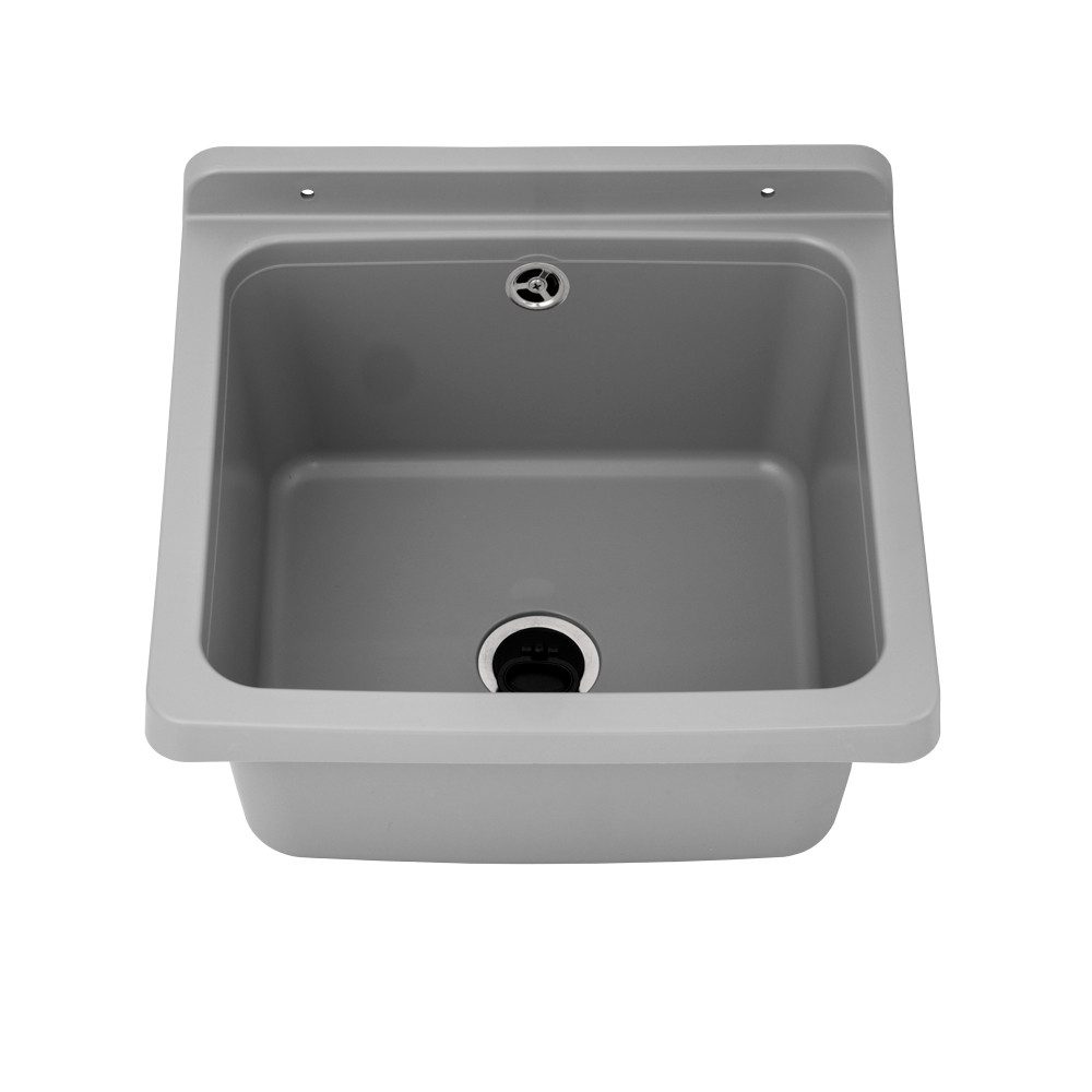Lavre Waschbecken RIVA, Kunststoff Spülbecken Waschtrog Ausgussbecken, grau, 40x38x22,8 cm