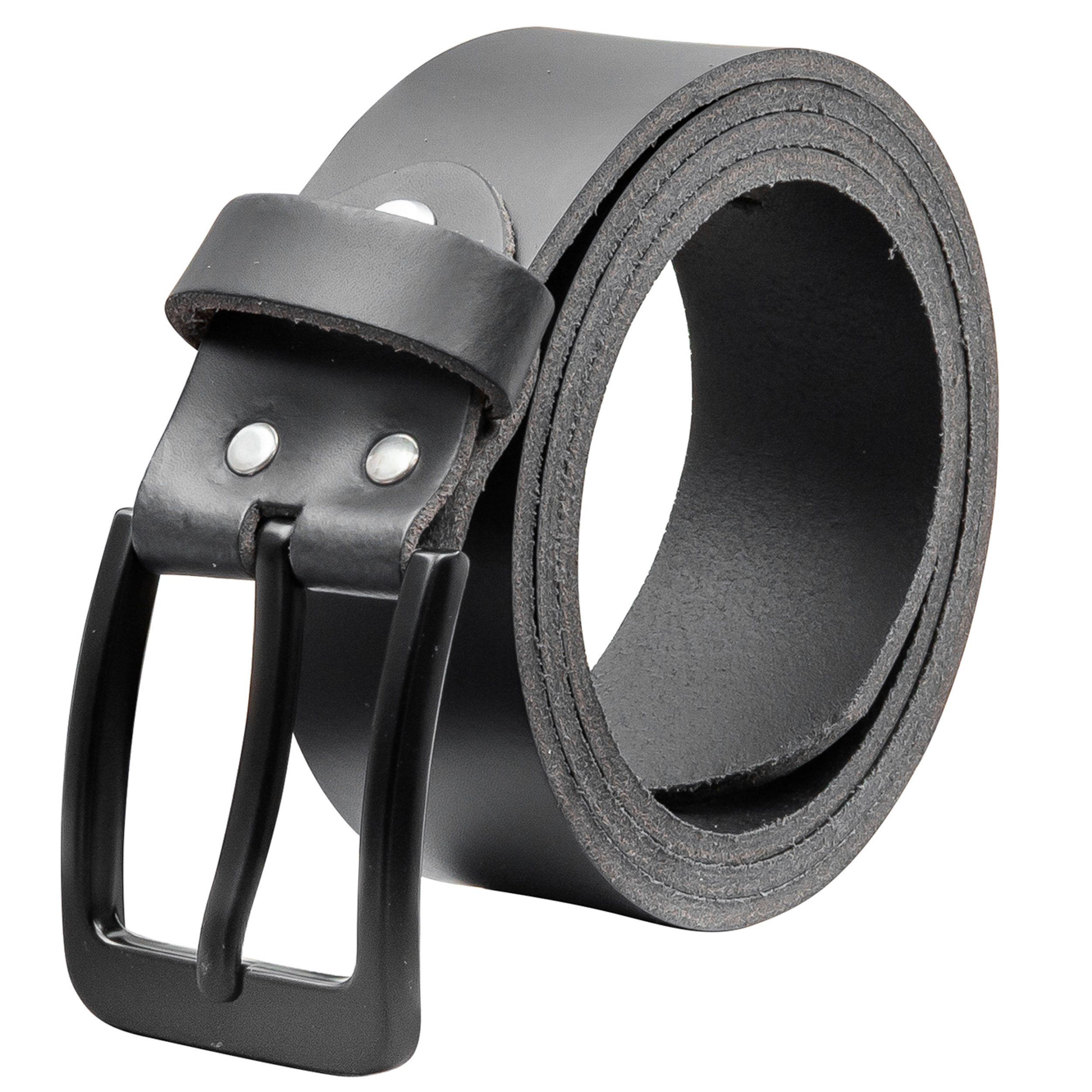 Ledergürtel OM57-PL-Schwarz