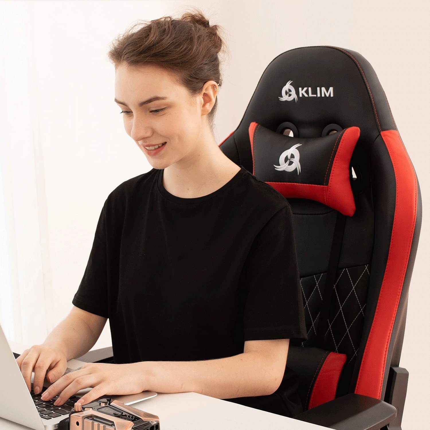 Stuhl  Ergonomischer Chair Qualität, Stylischer Gaming Gaming Hochwertige Stuhl, Esports fürs Arbeitszimmer Stuhl, Rot KLIM