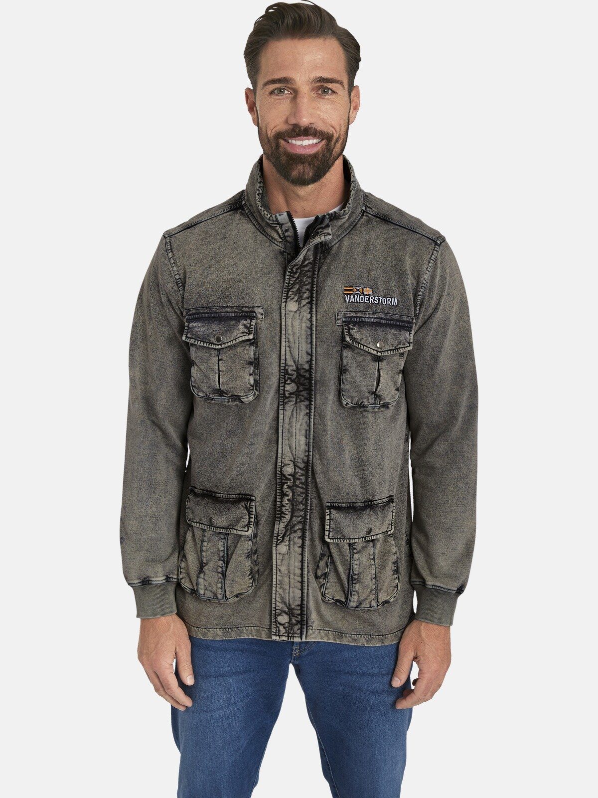 Jan Vanderstorm Sweatjacke GANGOLF mit aufgesetzten günstig online kaufen