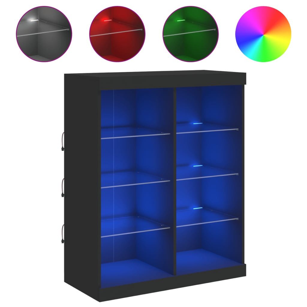 vidaXL Sideboard Sideboard mit LED-Leuchten Schwarz günstig online kaufen