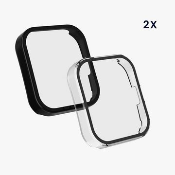 kwmobile Smartwatch-Hülle 2x Hülle für Huami Amazfit Bip 5, Fullbody Fitnesstracker Glas Cover Case Schutzhülle Set