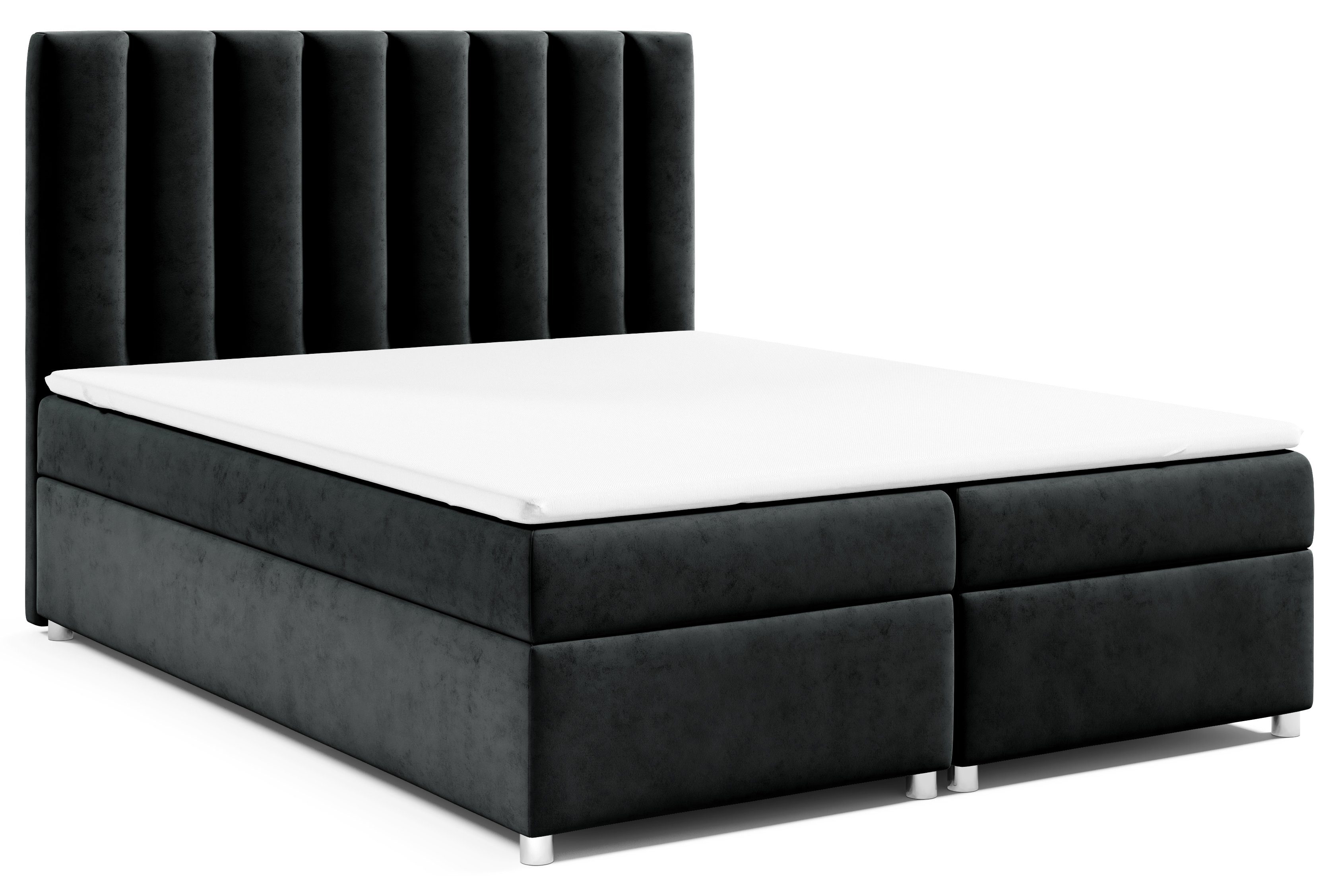 K10, mit for Best Bettkasten Trinity Boxspringbett Home Topper Schwarz und