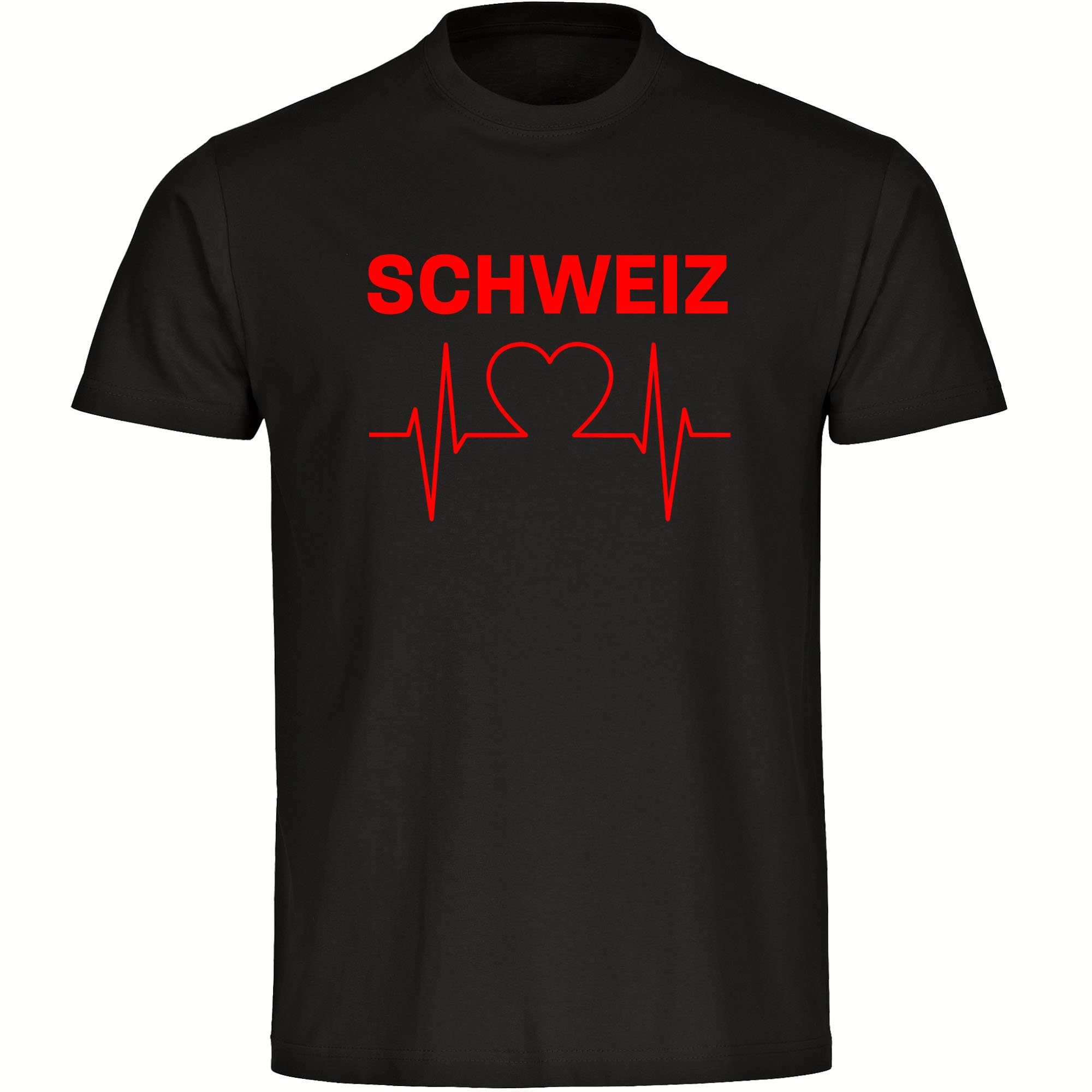 multifanshop T-Shirt Herren Schweiz - Herzschlag - Männer