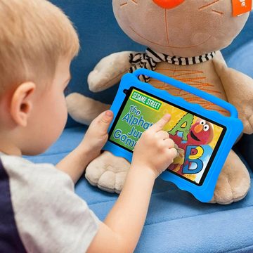 BYYBUO Rutschfeste Gummistoßstange Tablet (7", 32 GB, Android 12, 2,4G+5G, Für Kinder, 1920x1200 Full HD Display mit kinderfreundlicher Hülle)