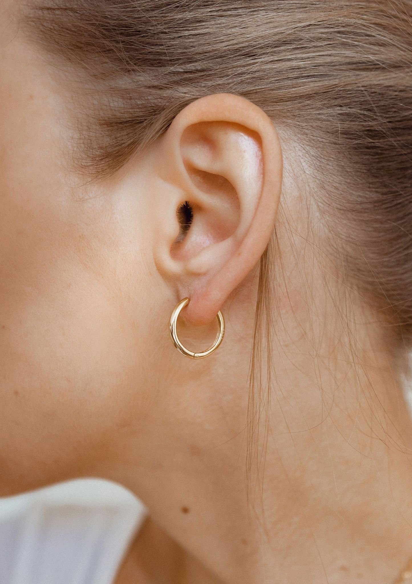 Hey Happiness Paar Creolen Basic Silber 925 mittelgroß, Rosegold 18K Vergol günstig online kaufen