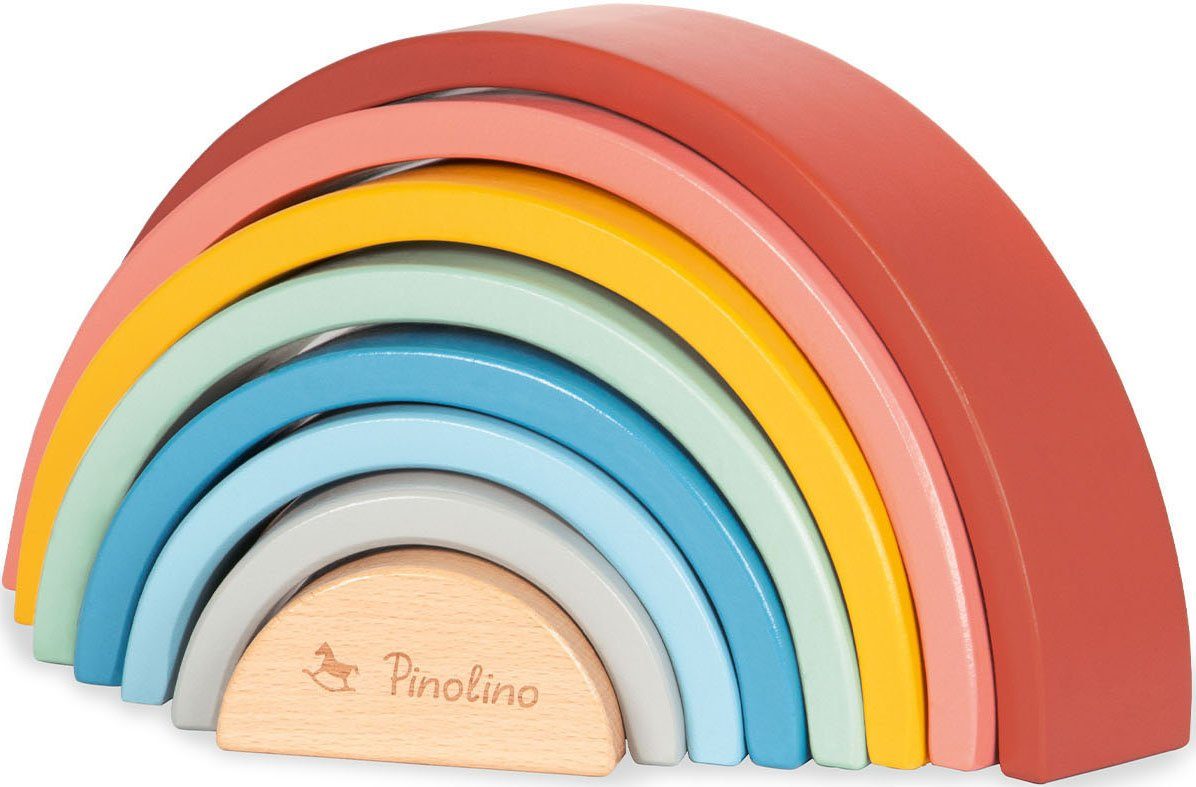 Pinolino® FSC®- Ruby, in schützt (8-tlg), Wald Holz-Regenbogen Holzspielzeug, Made weltweit Europe, Stapelspielzeug -