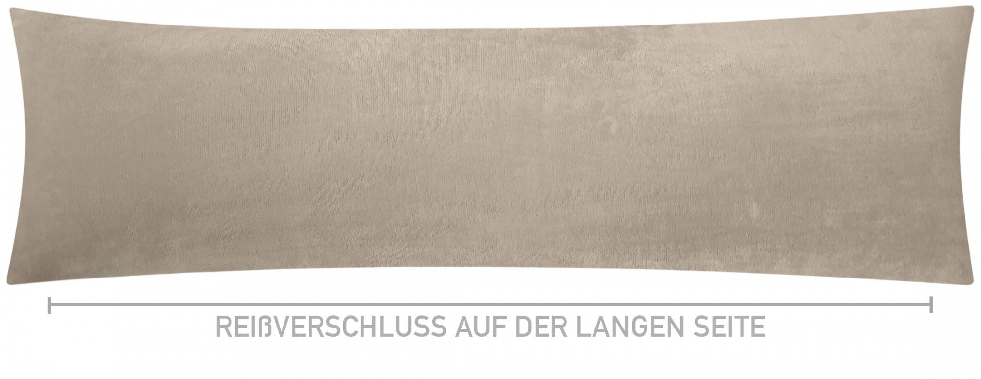 Heubergshop Seitenschläferkissenbezug, (1 Stück), 40x145cm, Fleece Winter flauschig weich warm Kissenbezug (Beige) – Bild 4 von 4