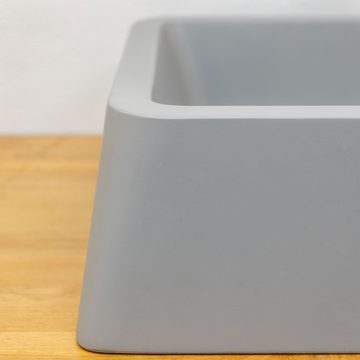 wohnfreuden Aufsatzwaschbecken Terrazzo Waschbecken ZOID 60 cm grau eckig (Kein Set), 4_125807
