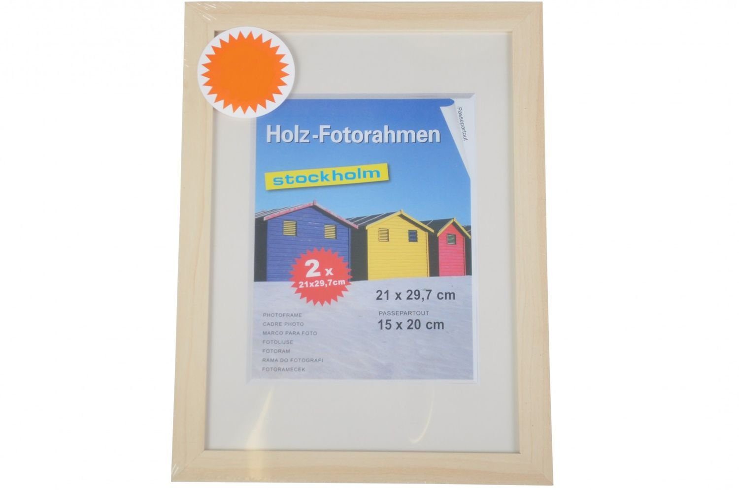 21x29,7cm 2er Holz-Fotorahmen BURI Fotos Rahmen Pack Photo Dekoration natur Bilderrahmen